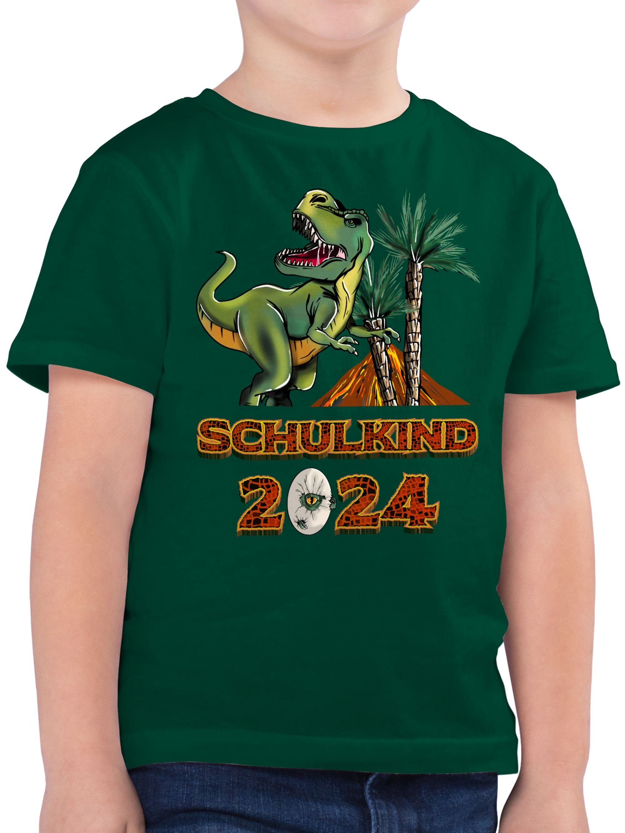 Shirtracer T-Shirt Schulkind 2024 T-Rex Dino Dinosaurier Einschulung Junge Schulanfang Geschenke