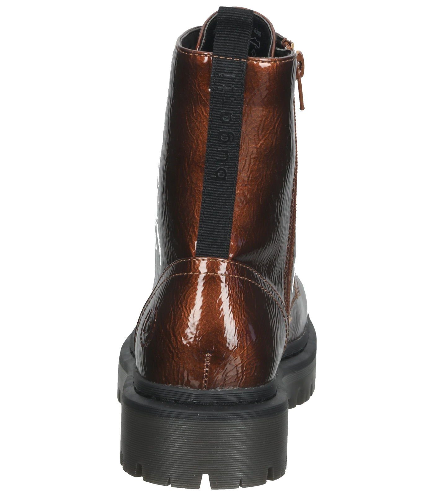 bugatti Lederimitat Stiefelette Schnürstiefelette Cognac