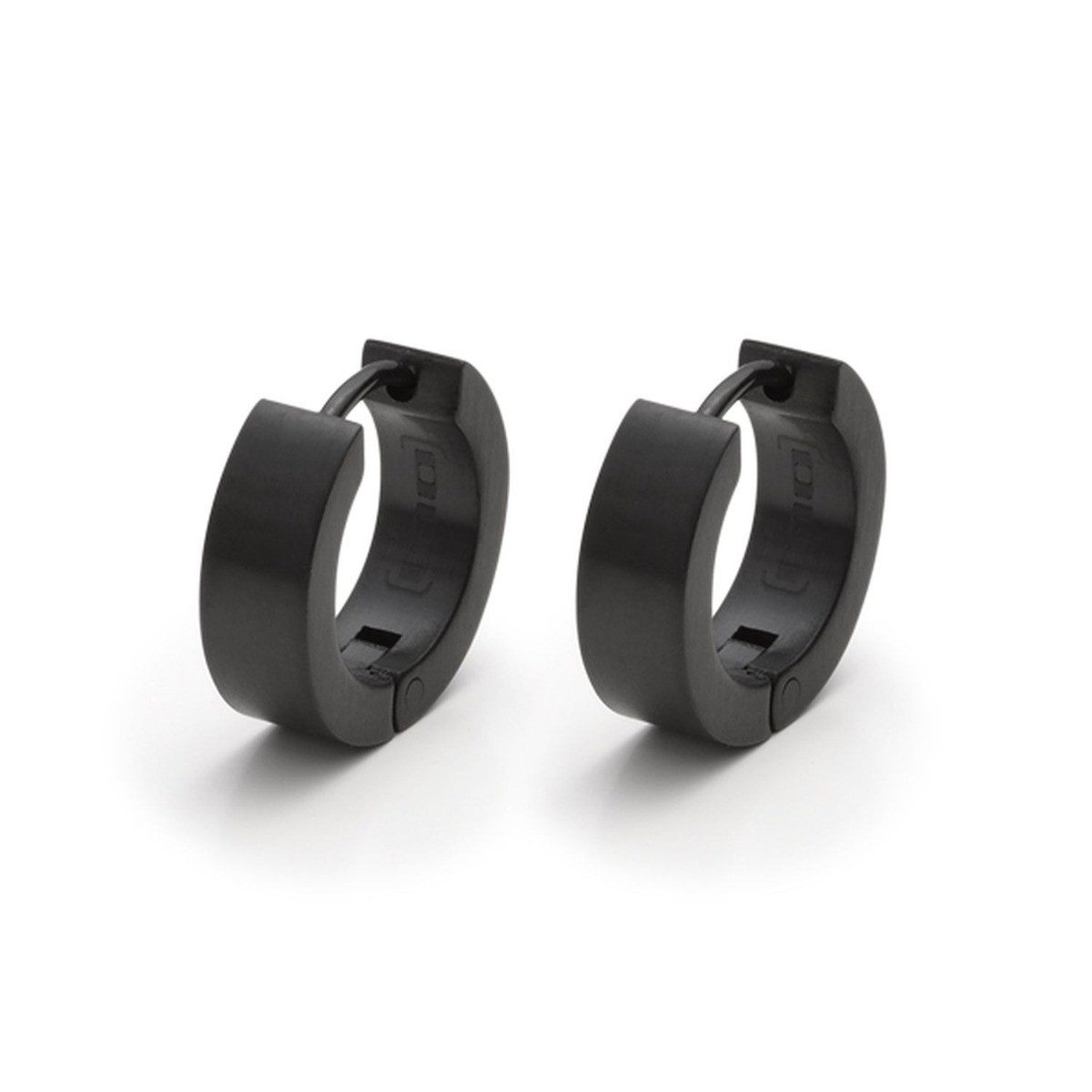 MONOMANIA Paar Creolen Monomania Klapp-Creolen Ohrringe Herren Rund Edelstahl Schwarz 30005