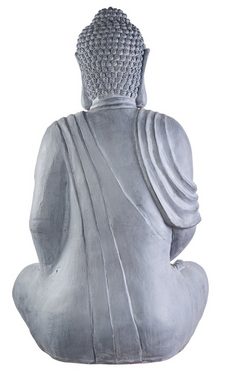 NEUSTEIN Buddhafigur XXXL Großer Buddha 100 cm Steinoptik Garten Deko Figur Skulptur
