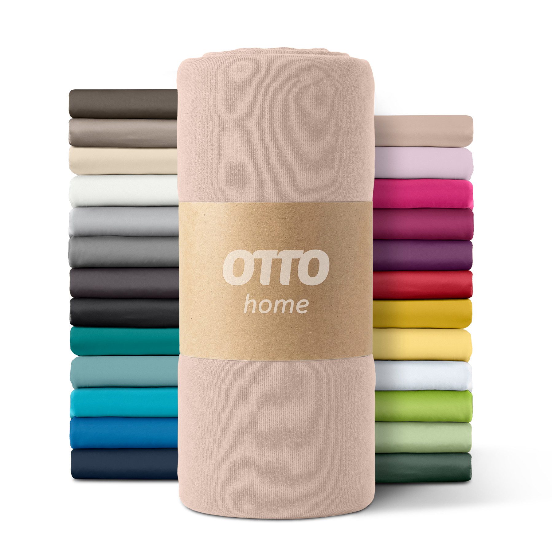 OTTO home Spannbettlaken PAPRIKA Microfaser-Jersey und warme Fleece-Qualität, Microfaser-Jersey, Gummizug: rundum, (2 Stück), Bettlaken Laken Spannbettuch, schnelltrocknend