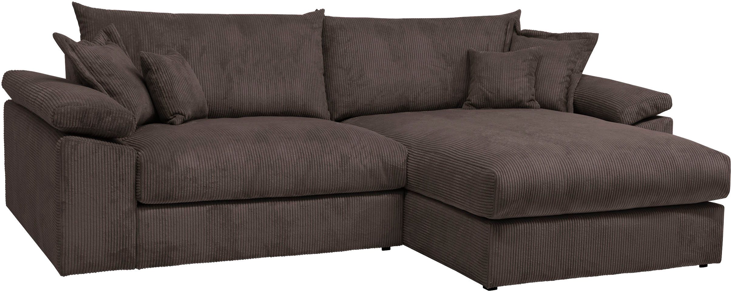 Home affaire Ecksofa Soft&Cosy XXL L-Form, B: 303 cm - OTTO. Verlässliche Qualität., Mega-Sofa, Cord oder Chenille-Struktur, mit Federkern & 4 Zierkissen