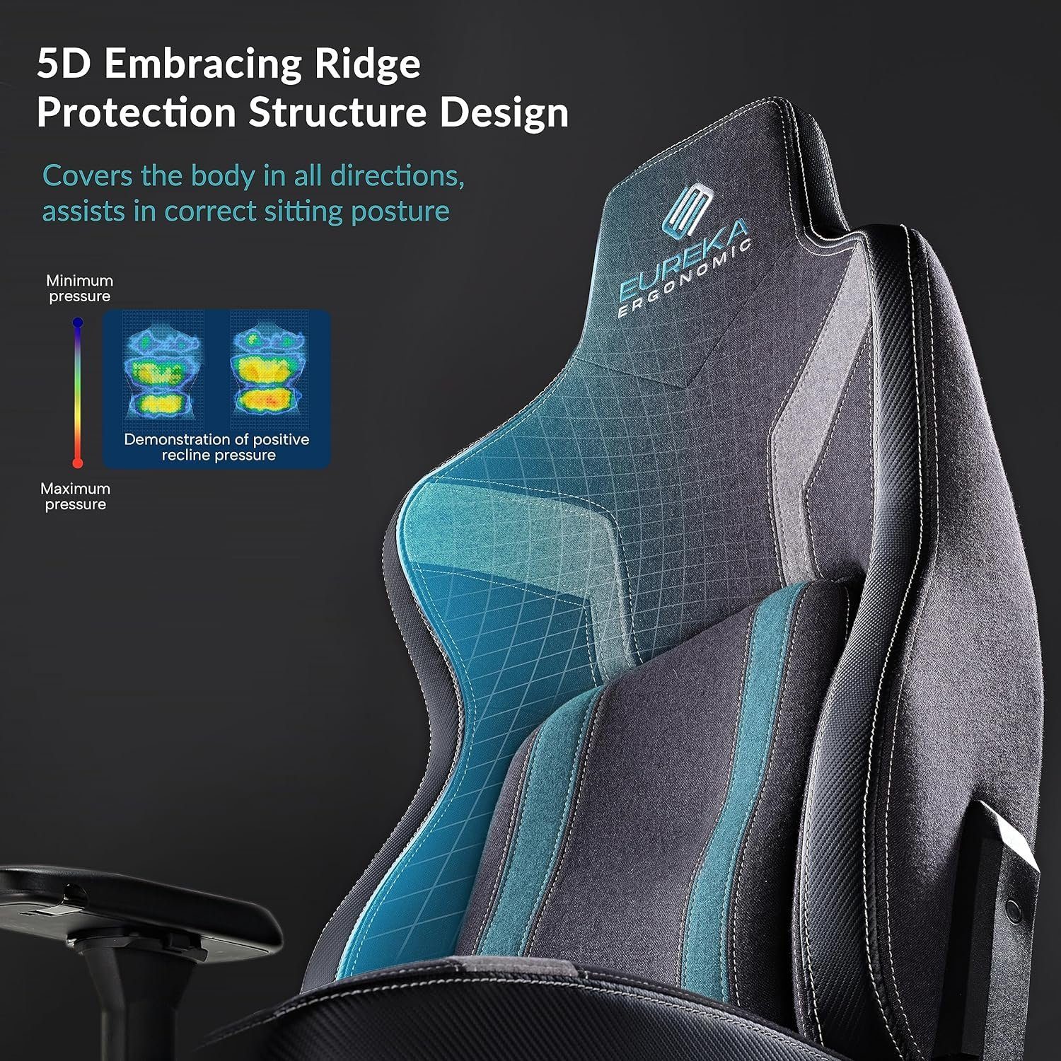EUREKA Gamer Gaming 4DVerstellbarer Blast EE Stuhl), Rückenlehne,Offizieller ERGONOMIC Competition (Neigbare Ergonomisch Atmungsaktiv150kg Integrierter Gaming-Stuhl Stuhl