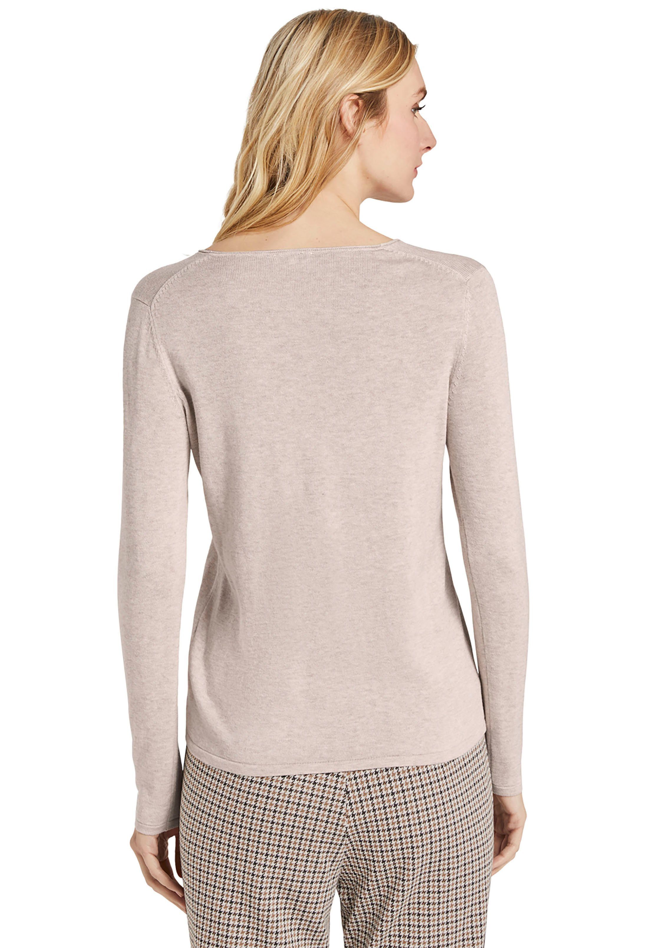 angenehmem V-Ausschnitt-Pullover TAILOR aus Feinstrick TOM hellbeige-meliert