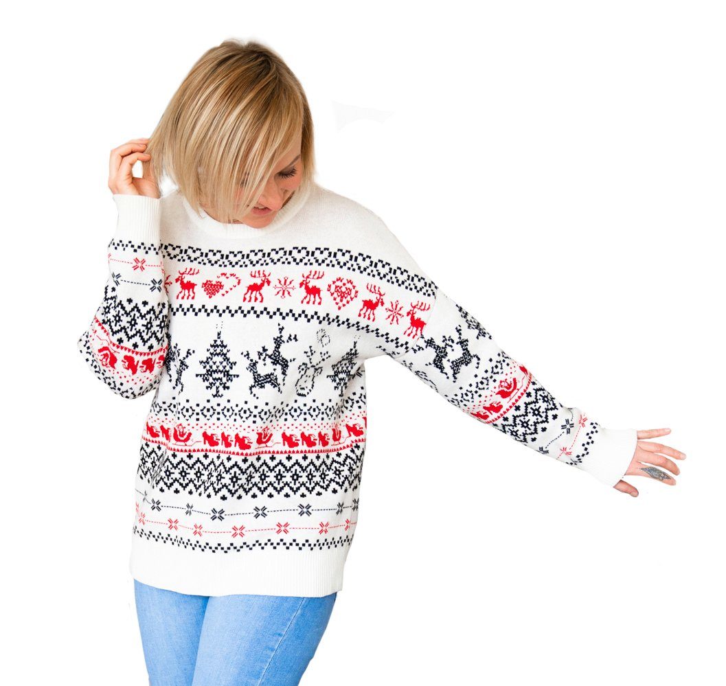 Missy Rockz Weihnachtssweatshirt »X-MAS ROCKZ Sweater white / multicolor«