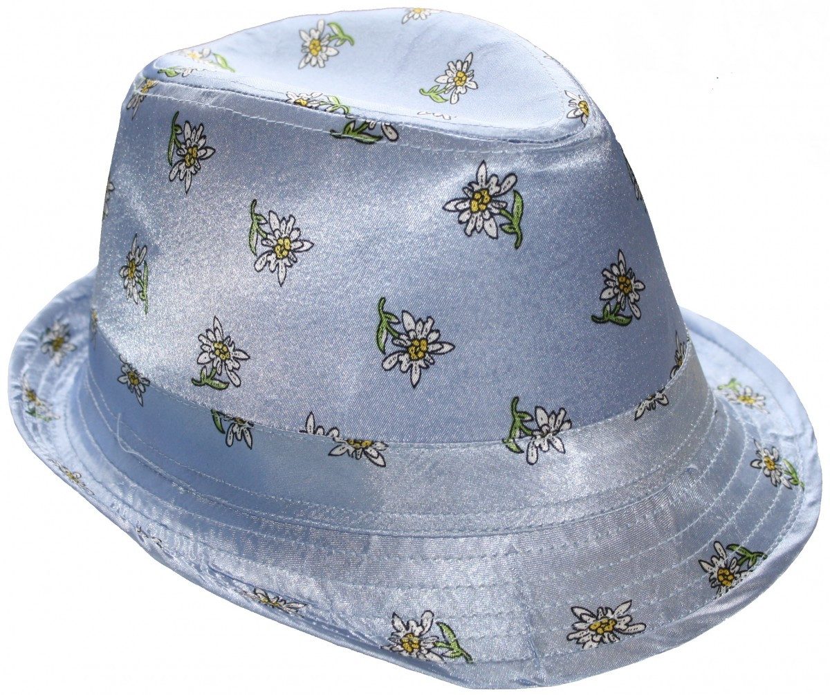 German Wear Trachtenhut HUT4 hellblau Trachtenhut bayrischer Bayern Seppelhut Sepplhut Edelweiß hellblau