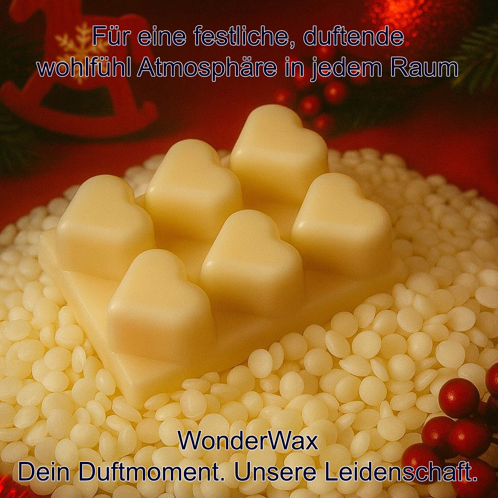WonderWax Duftwachs WonderWax® Duftwachs Weihnachten 6 Herzen (Weihnachtsplätzchen), Duftrichtung: Weihnachtspudding