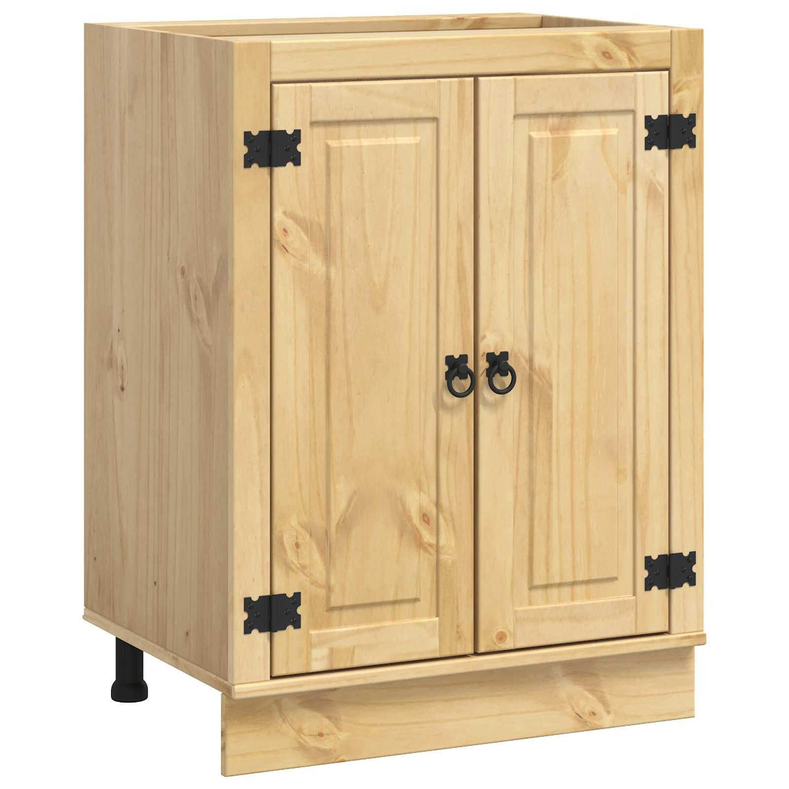 vidaXL Unterschrank 60 x 46 x 81,5 cm Schrank mit Regal Honig 60x46x81,5 cm Massives Kief