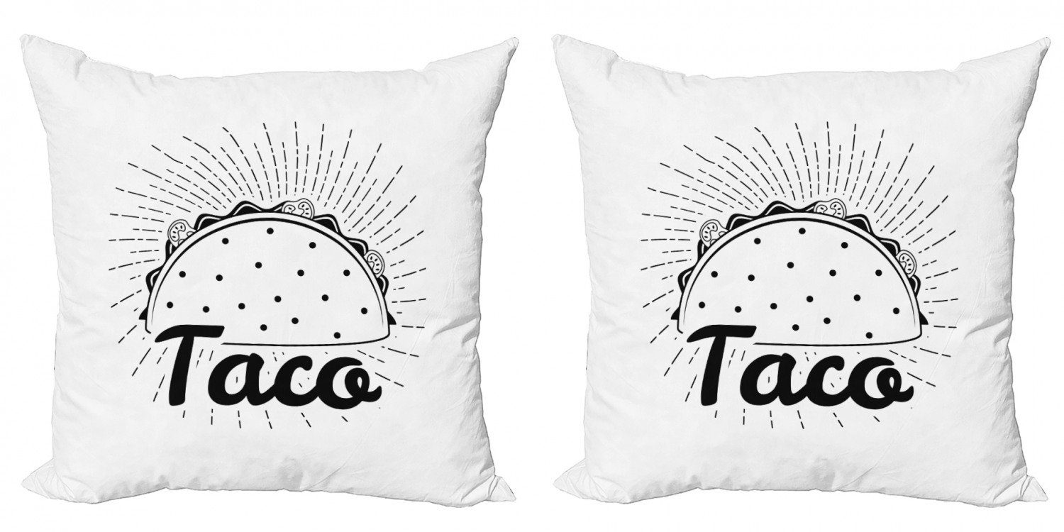 Kissenbezüge Modern Abakuhaus Doppelseitiger Stück), Accent Mexican Taco Typography Art Digitaldruck, Essen (2