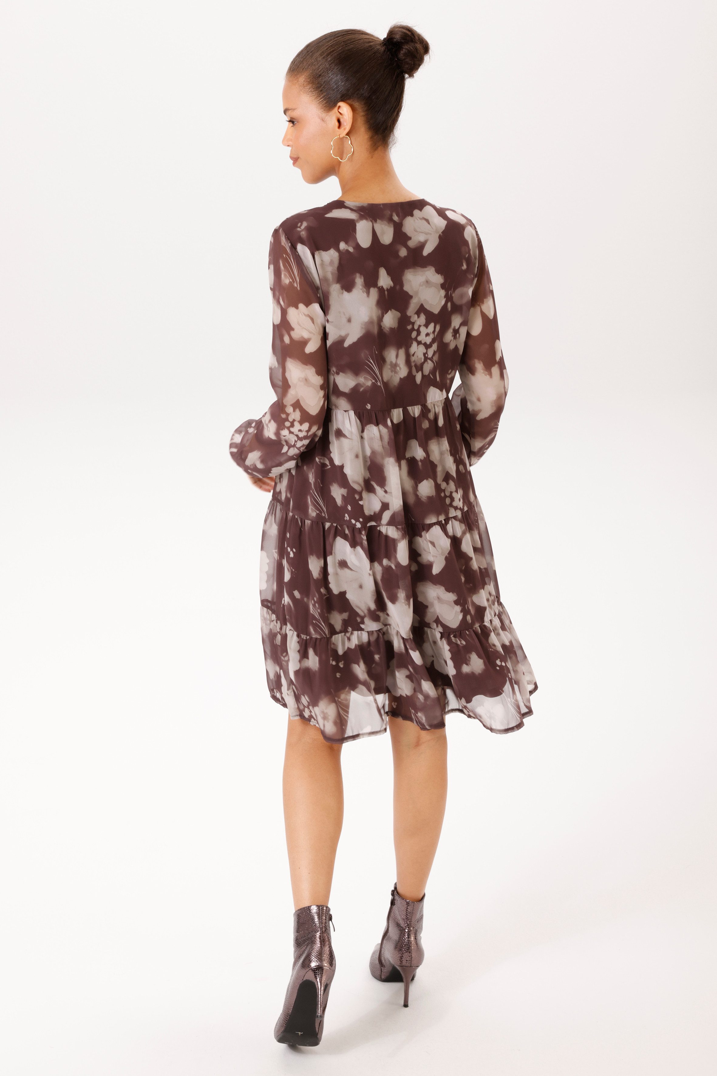 Aniston CASUAL Blusenkleid mit grafischen Batik-Blumen bedruckt - NEUE KOLLEKTION