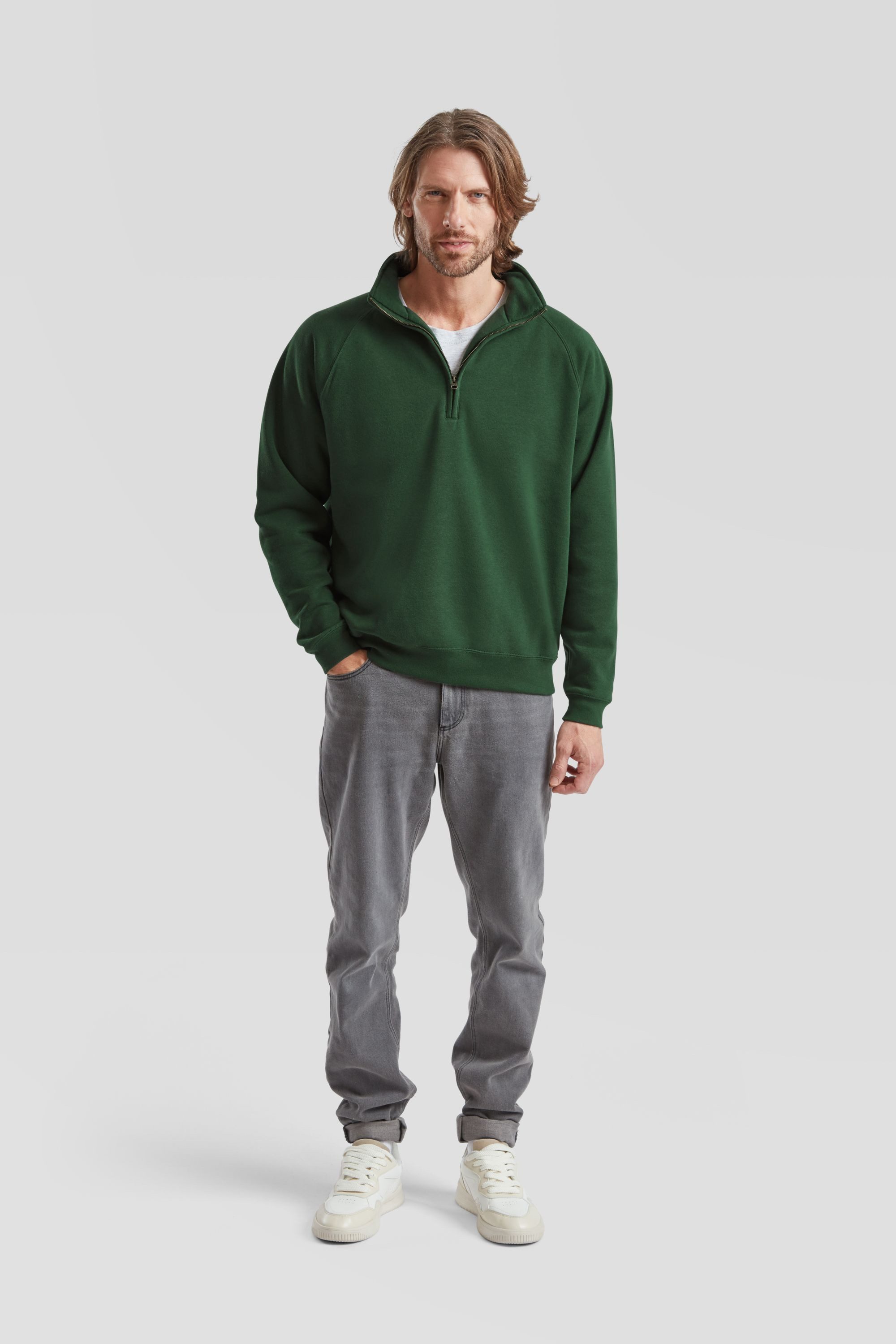 Fruit of the Loom Sweatshirt Fruit of the Loom Premium Zip Neck Sweat günstig online kaufen