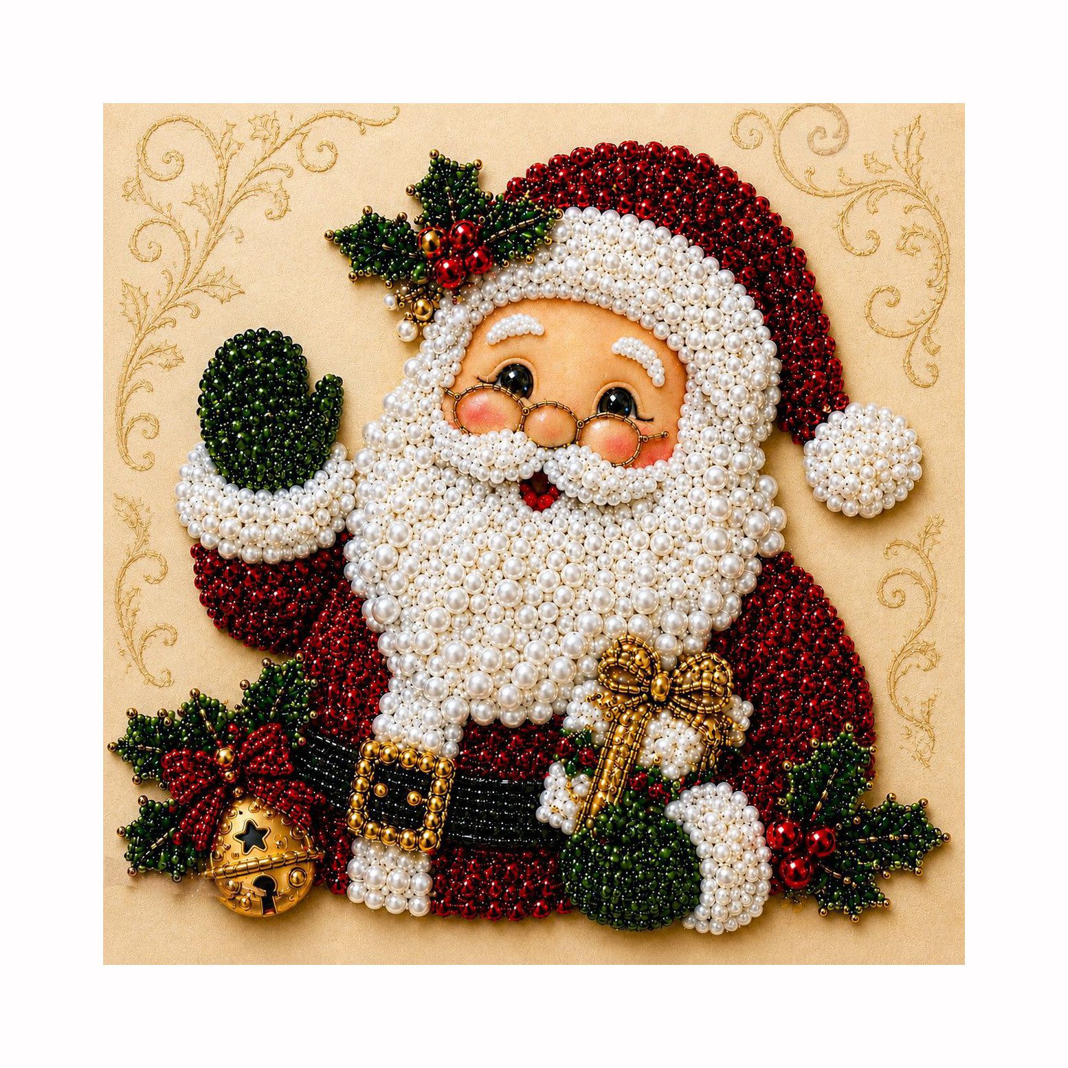 CLTYQ Kreativset DIY-Weihnachts-Perlenbild-Kreativset, Weihnachts-Bastelset für Erwachsene, Kinder und Anfänger