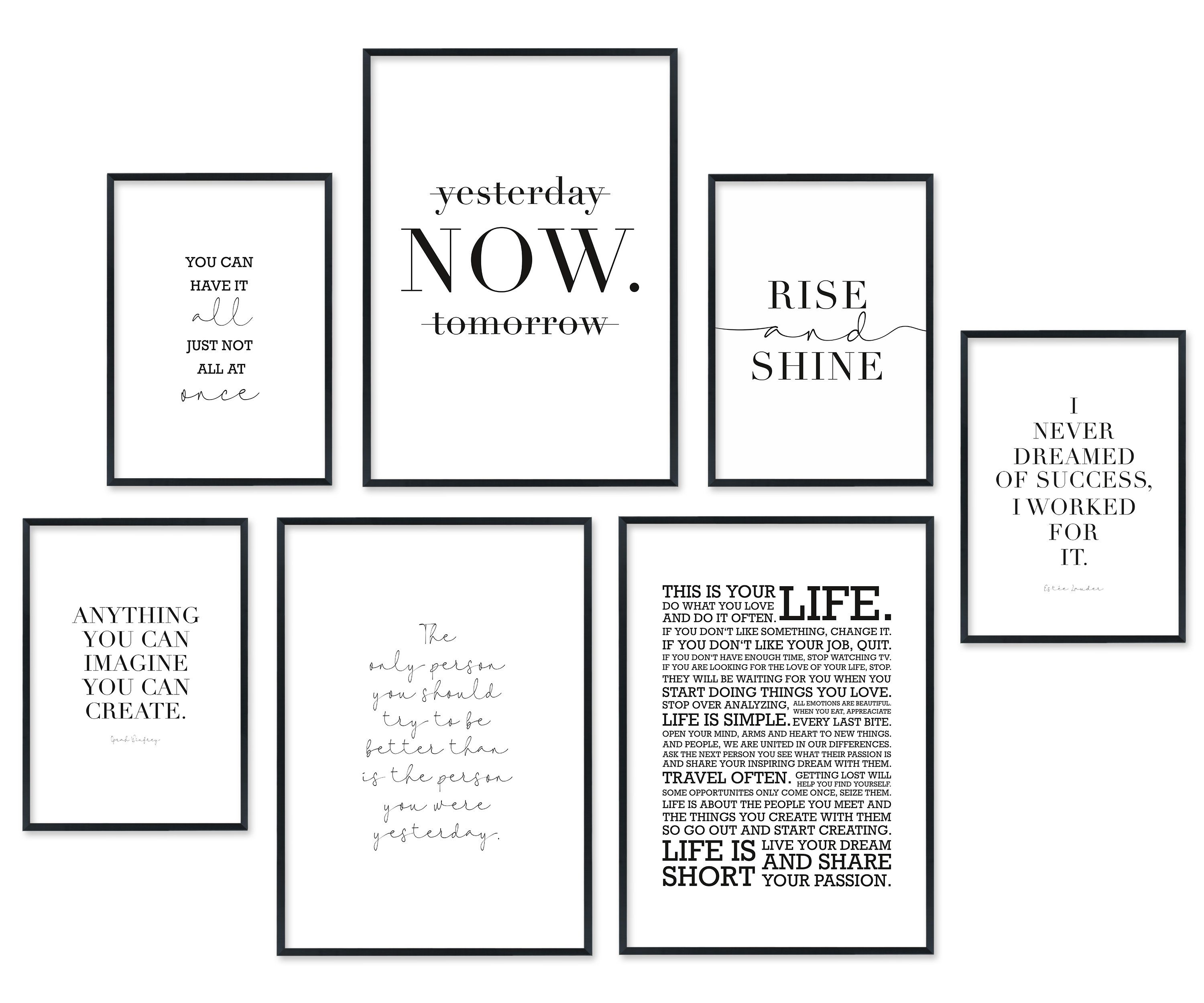 Hyggelig Home Poster Zitate Motivation - Premium Poster Set OHNE & Rahmen - günstig online kaufen