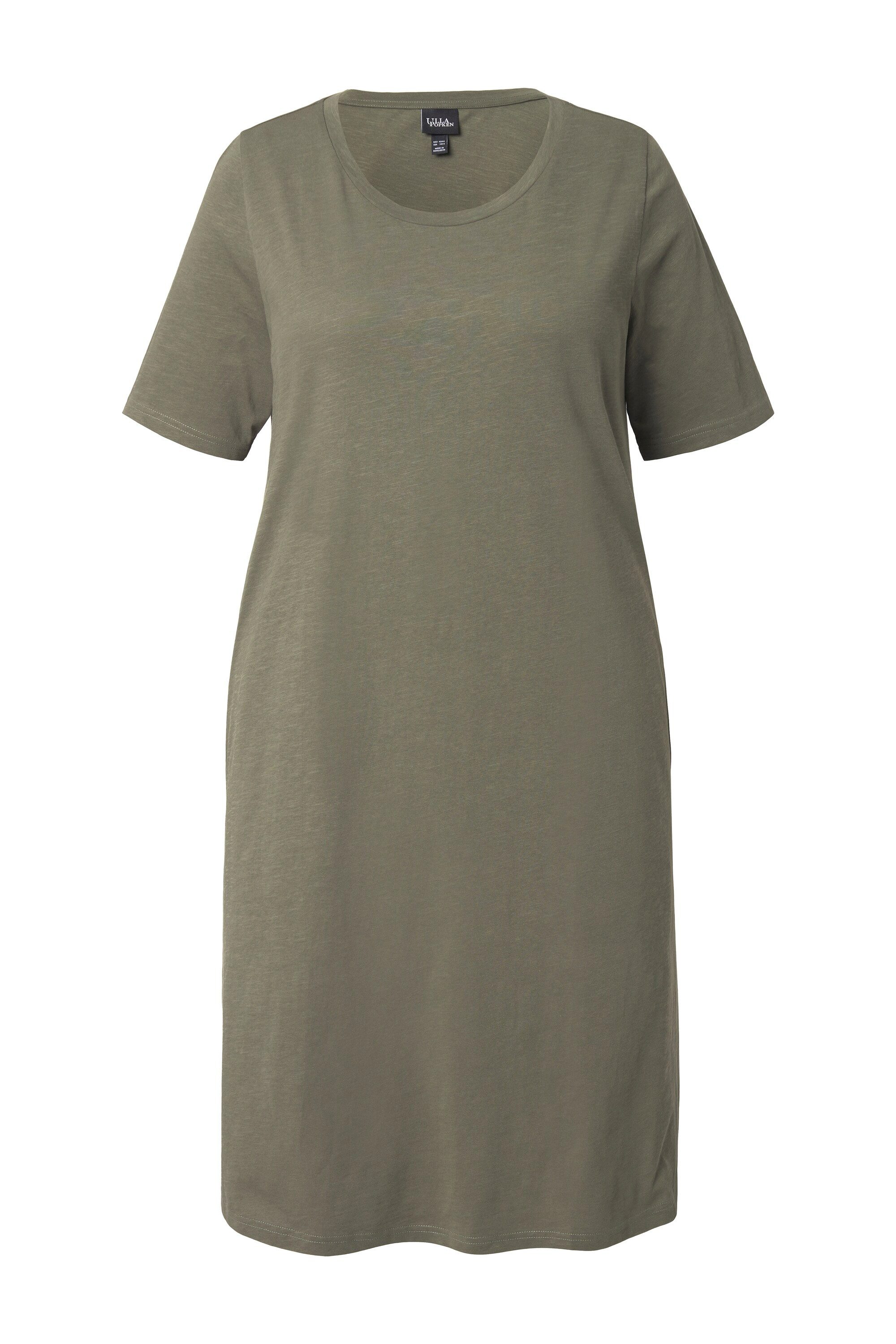 Ulla Popken Jerseykleid Jerseykleid A-Linie Rundhals günstig online kaufen