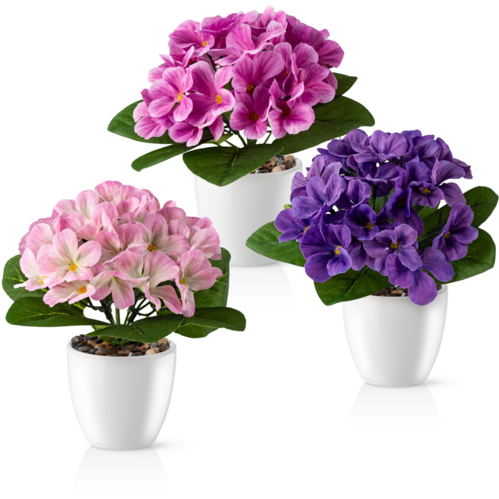 Kunstblume Kunstblumen im Topf, Künstliche Blumen wie echt, Deko Blumen Geranie, Kamelie, Orchidee, Azalee, Veilchen, PASCH, Hochwertiger Keramiktopf