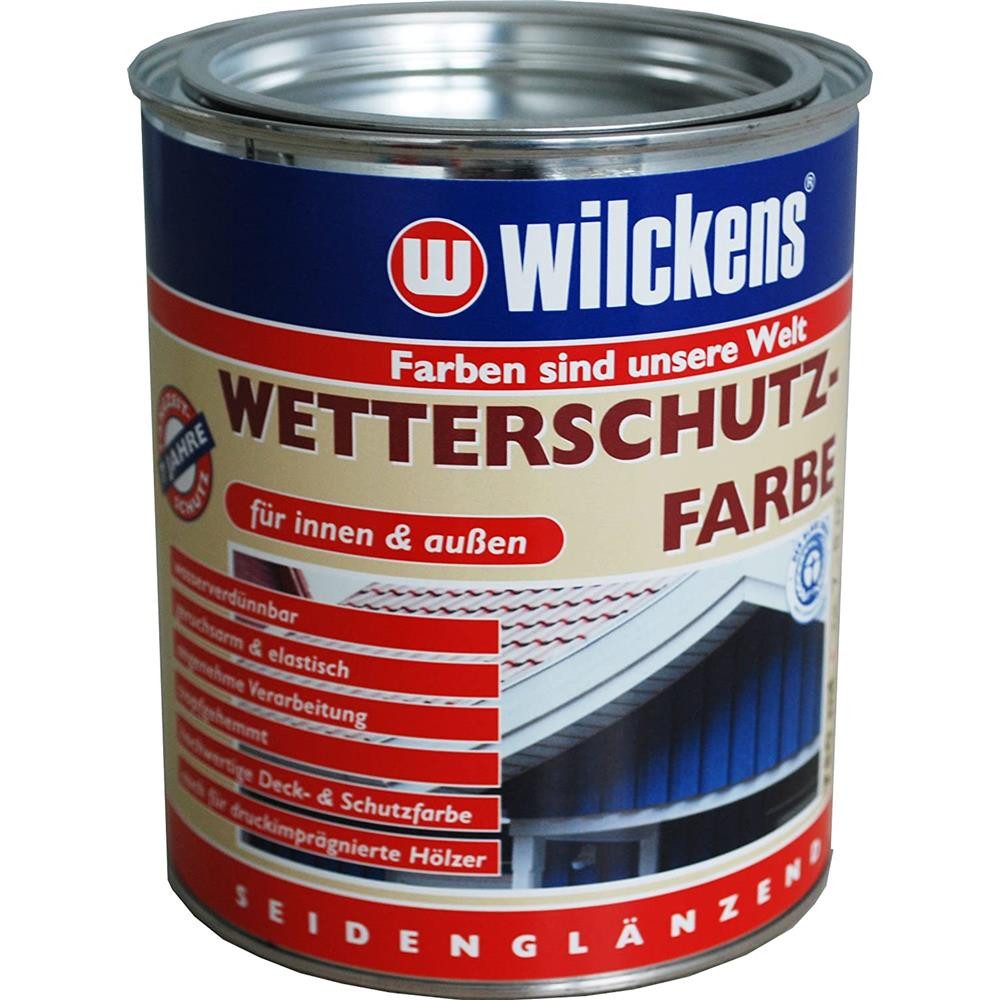 Wilckens Farben Wetterschutzfarbe, seidenglänzend, Reinweiß (RAL 9010), 750 ml