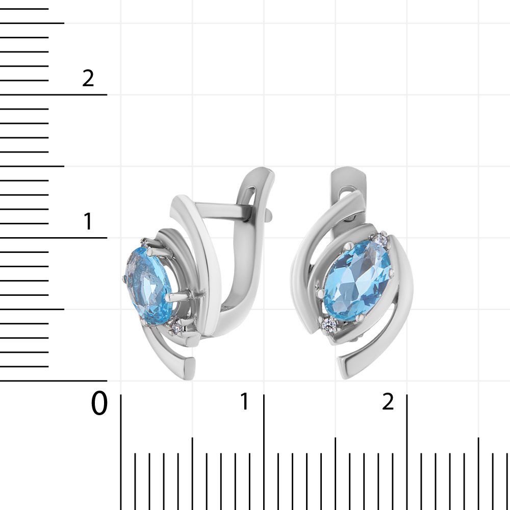 Secretforyou Creolen-Set Ohrringe Kreolen 925 Silber Topas Aqua Blue Zirkonia Echtschmuck – Bild 2 von 4