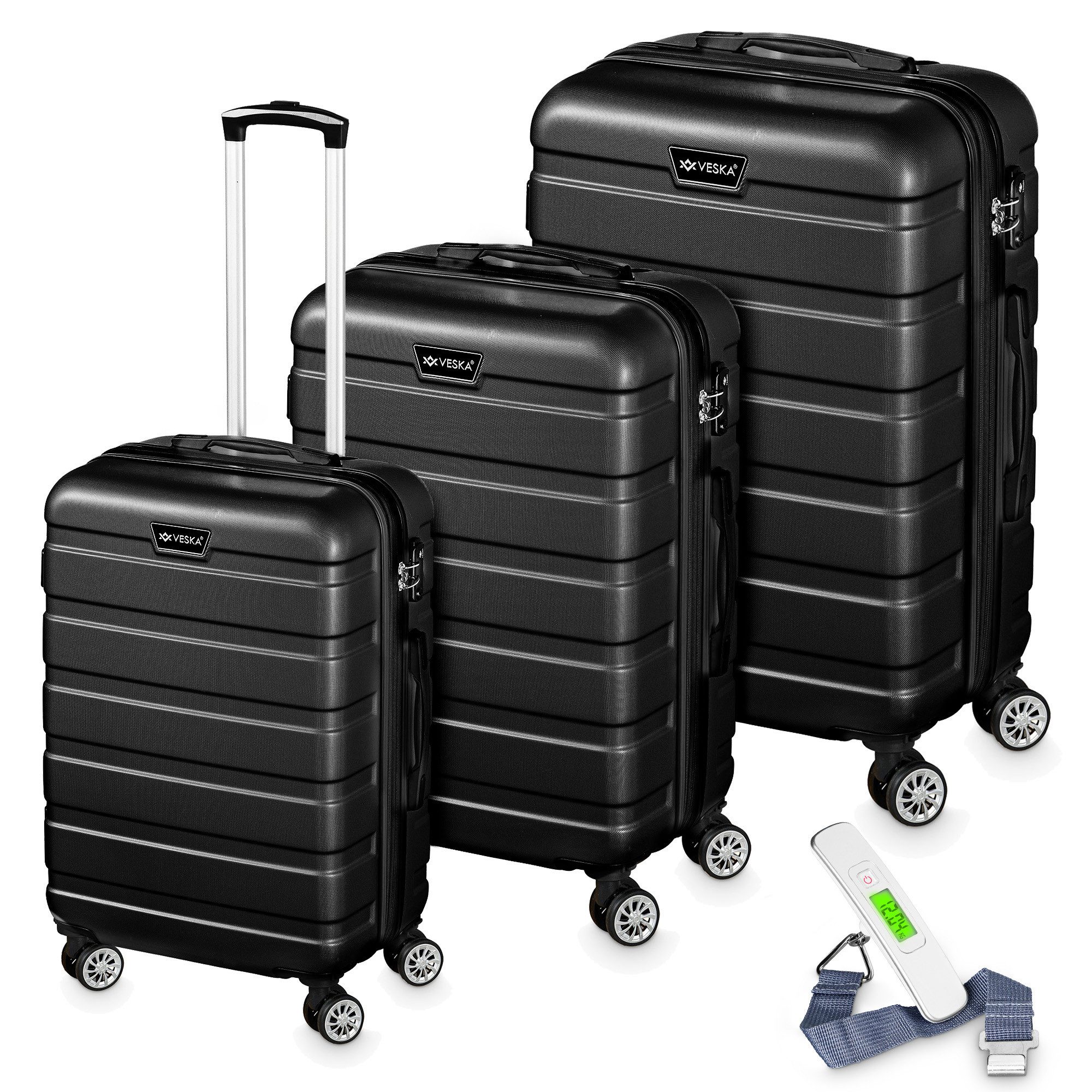 Trolleyset Hartschalenkoffer Kofferset 3 teilig mit TSA Zahlenschloss 4 Rollen