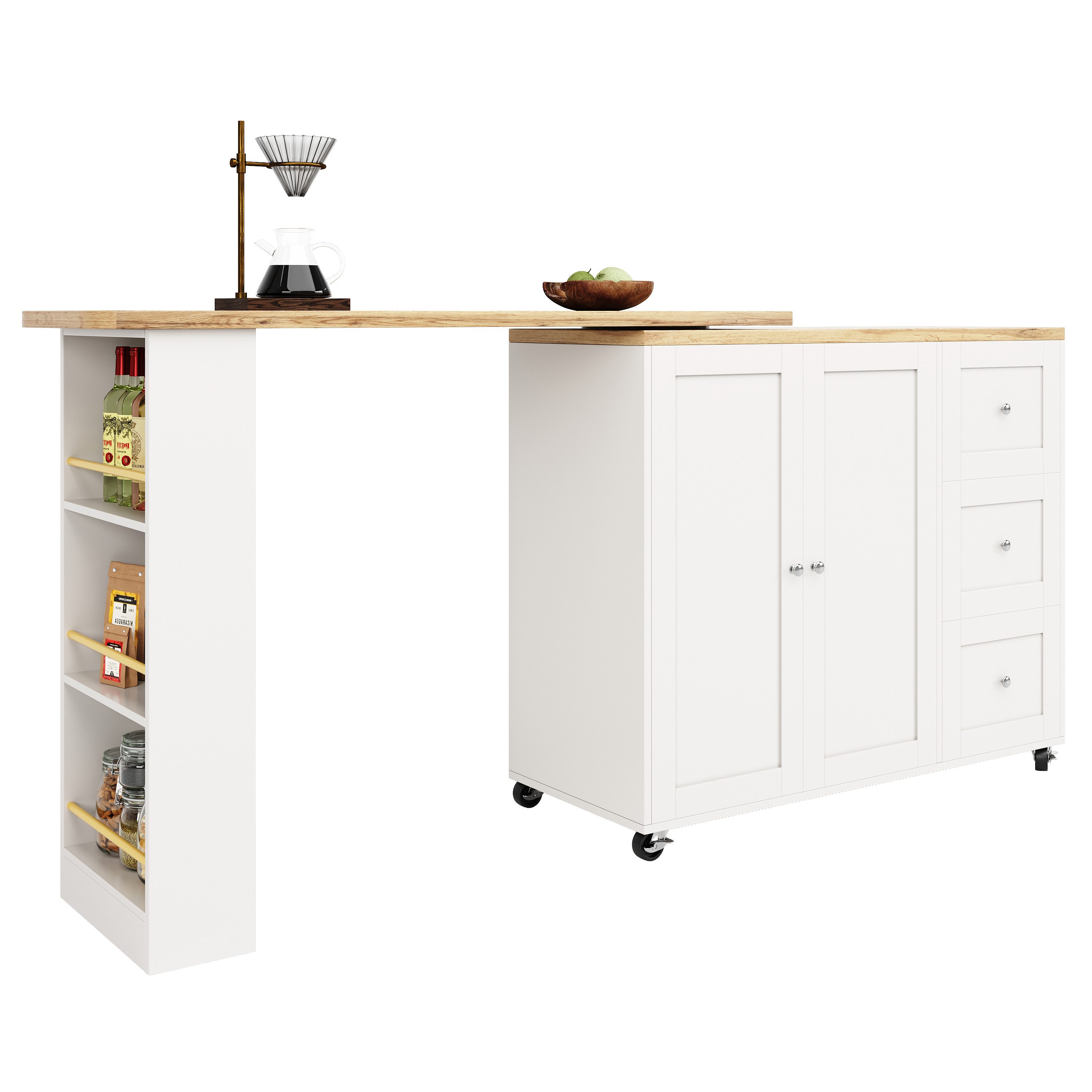 OKWISH Bartisch mit Aufbewahrungsschrank (Anricht, Bistrotisch günstig online kaufen