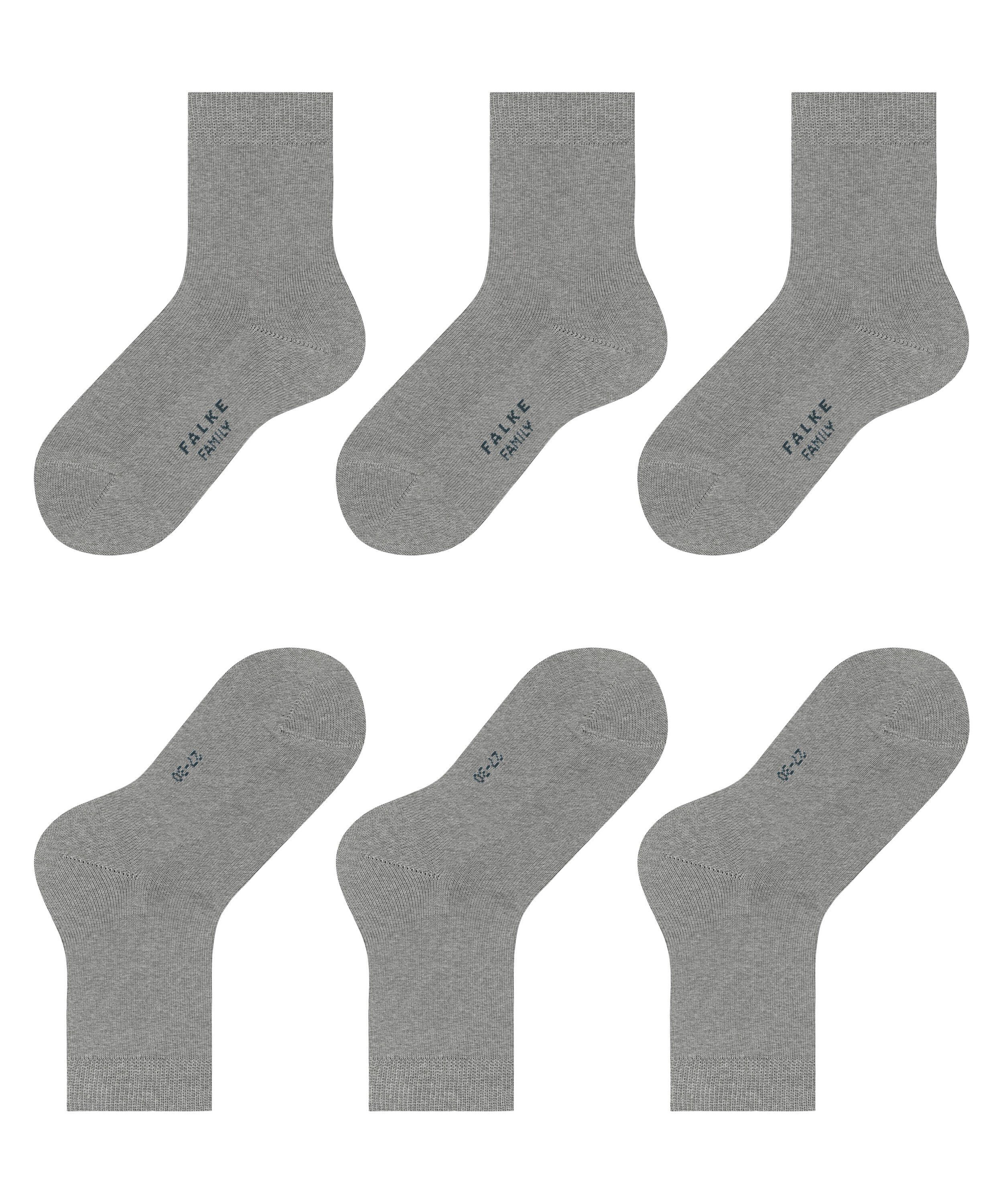 grey (3400) FALKE 3-Pack (3-Paar) light Socken Family