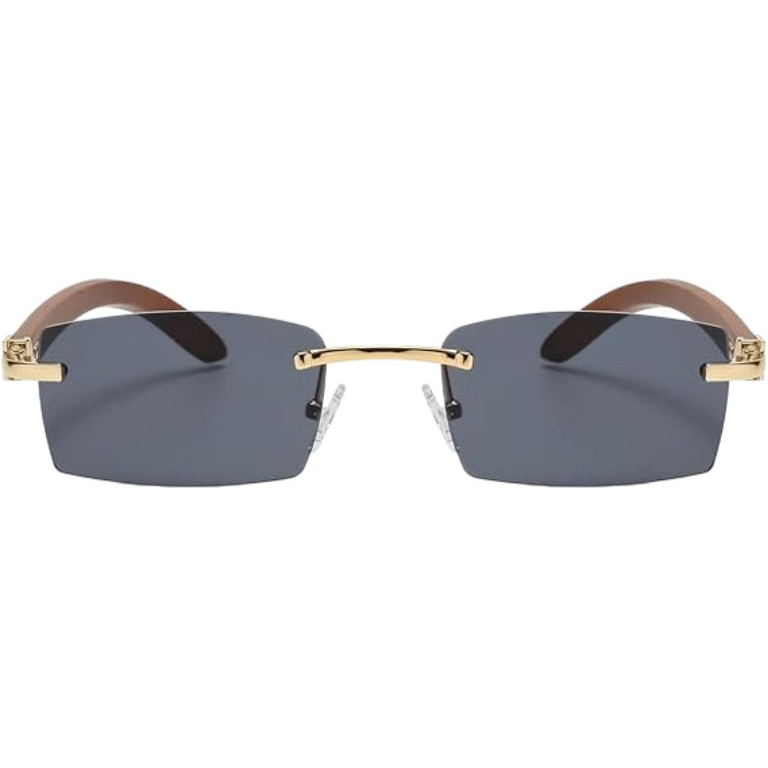 VEKROBOT Sonnenbrille Randlose rechteckige Sonnenbrille für Damen und Herren retro modisch (1-St) Kleine Sonnenbrille im klassischen Retro-Design