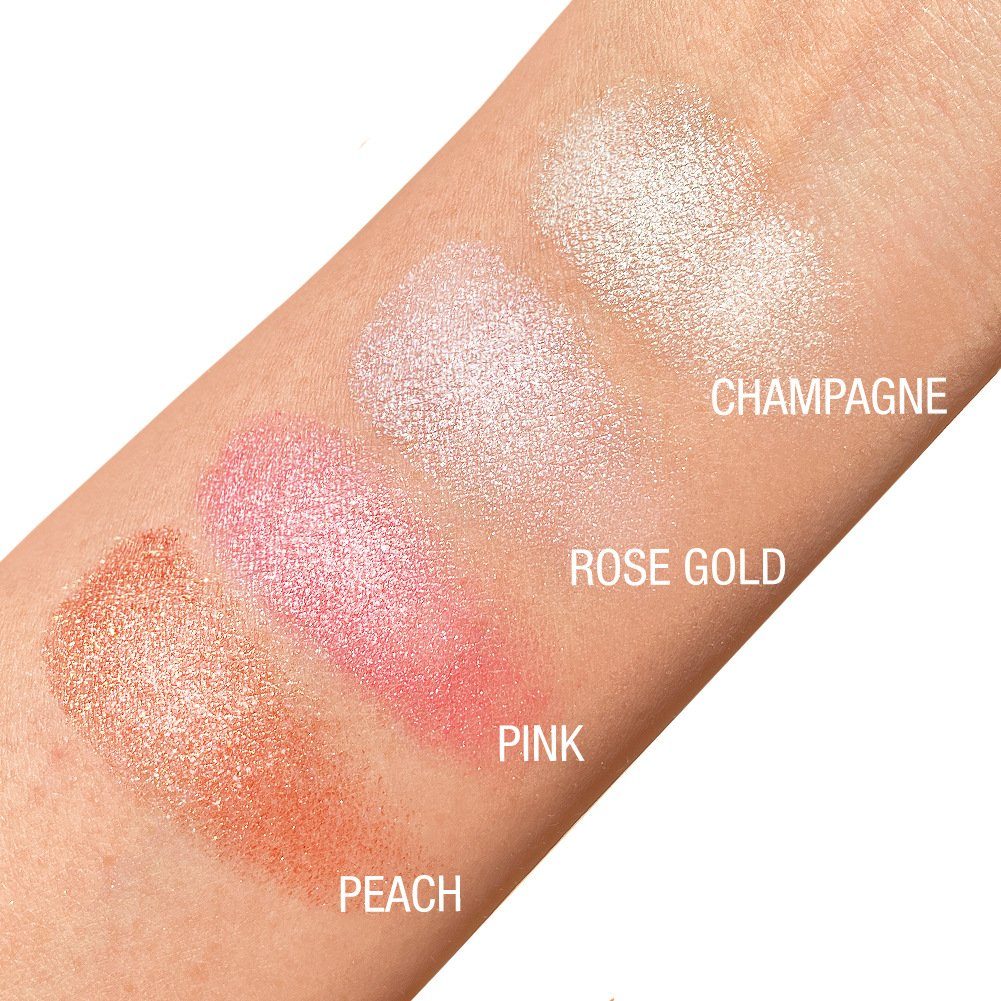 Roségold, schimmernd, Haiaveng 4-Farben Highlighter Champagner einschließen metallischer Puder Glitzer, up, rosa, Pfirsich, Highlighter Make