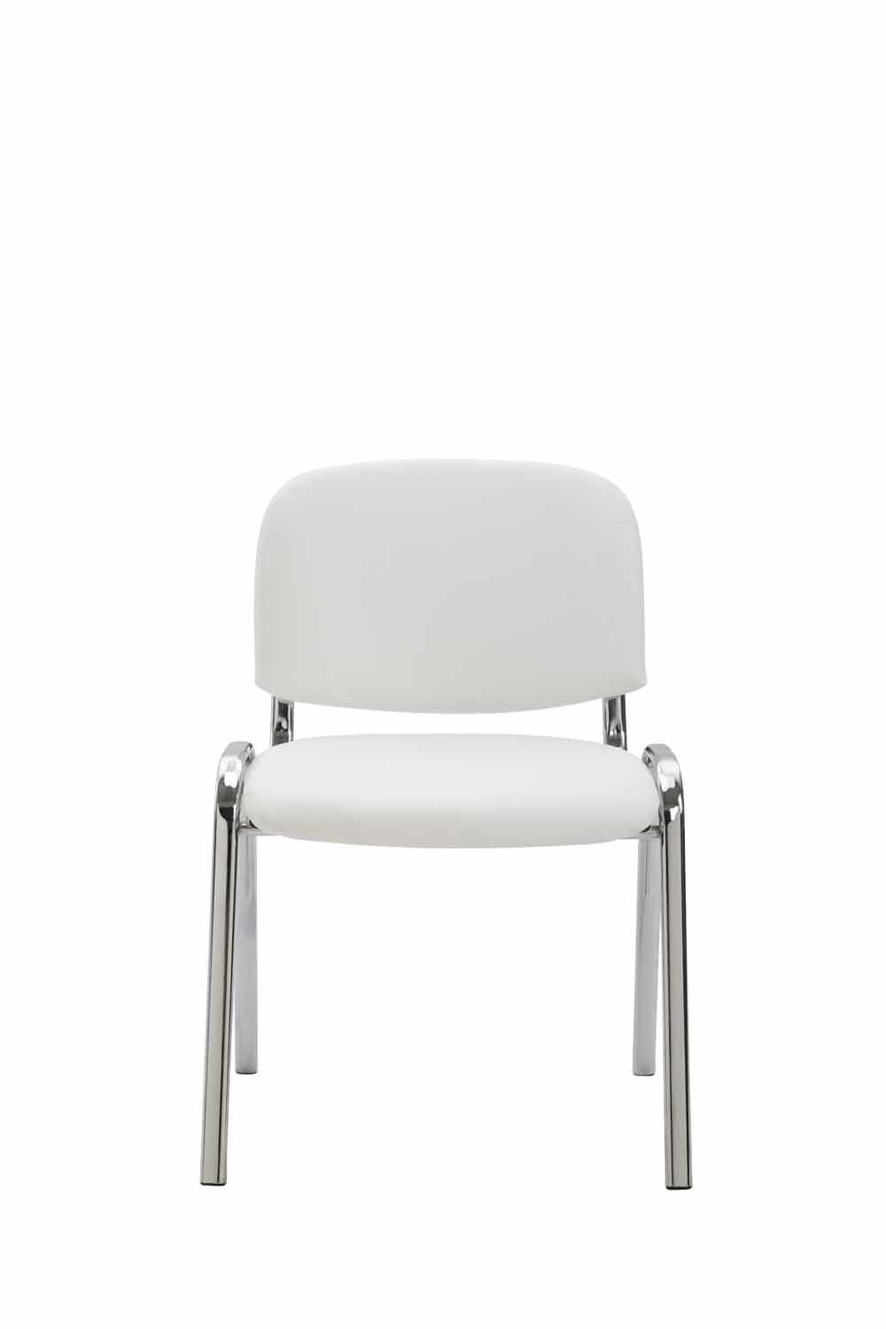 Polsterung - chrom Konferenzstuhl Sitzfläche: hochwertiger Warteraumstuhl Gestell: - Metall Keen Besucherstuhl - - Kunstleder (Besprechungsstuhl Messestuhl), mit weiß TPFLiving