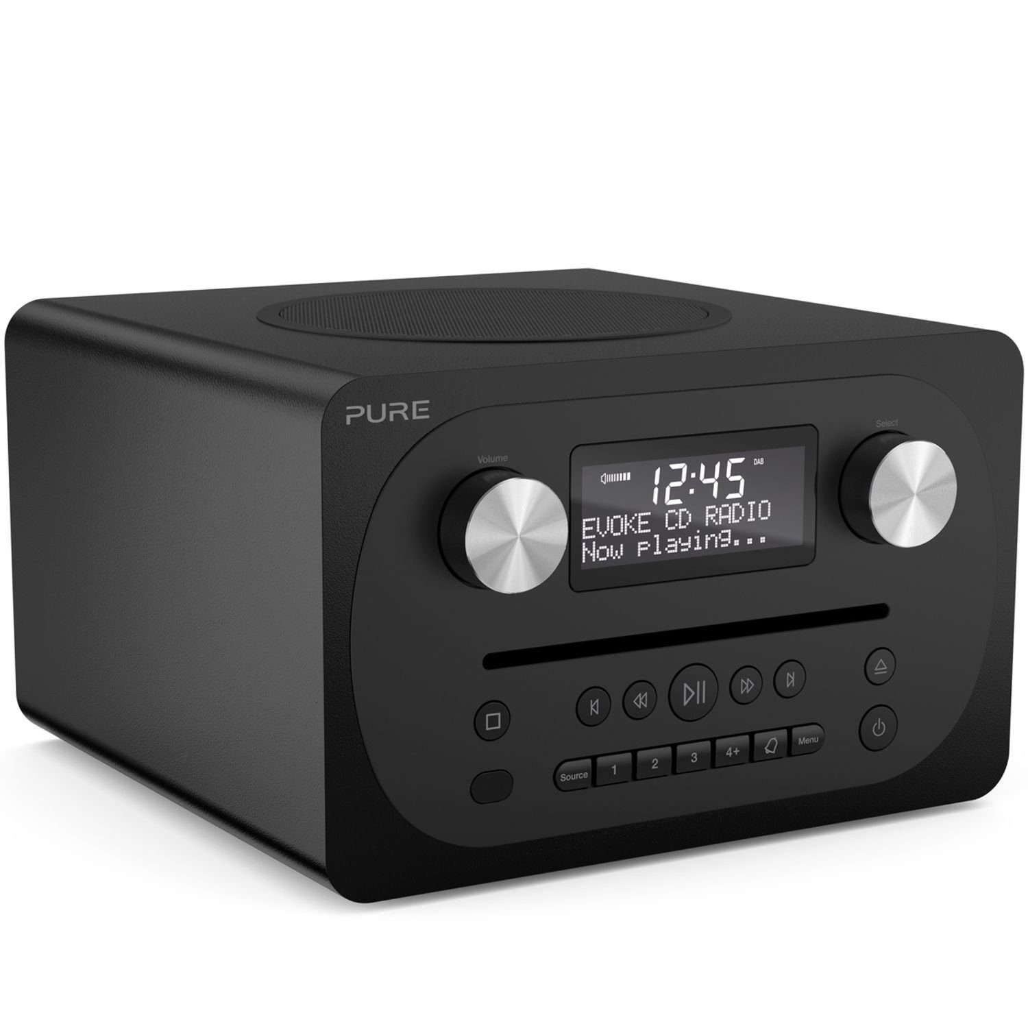 Digitalradio mit Bluetooth Evoke Internetradio All-in-One-Musikanlage C-D4, Siena UKW- UKW-/Internetradio, Pure Digital-, DAB+, Black, und EU/UK (DAB), CD,