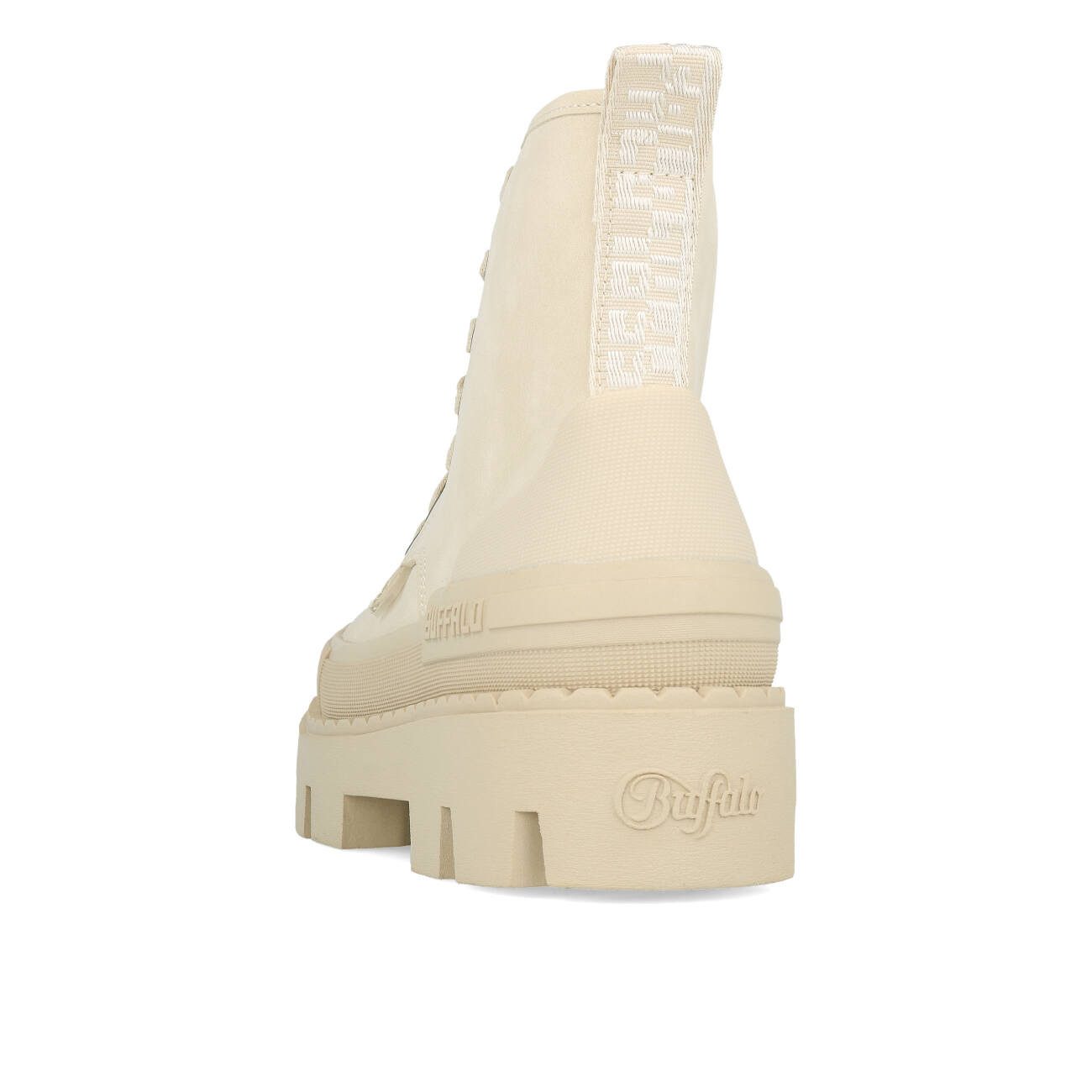 Buffalo Buffalo Raven Laceup Boot Hi Damen Vegan Nubuck Cream Ankleboots