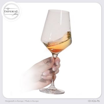 IMPERIAL glass Weinglas Weißweingläser 450ml "Athen" Set 6-Teilig, Crystalline Glas, Riesling Glas aus Crystalline Glas Weingläser Spülmaschinenfest