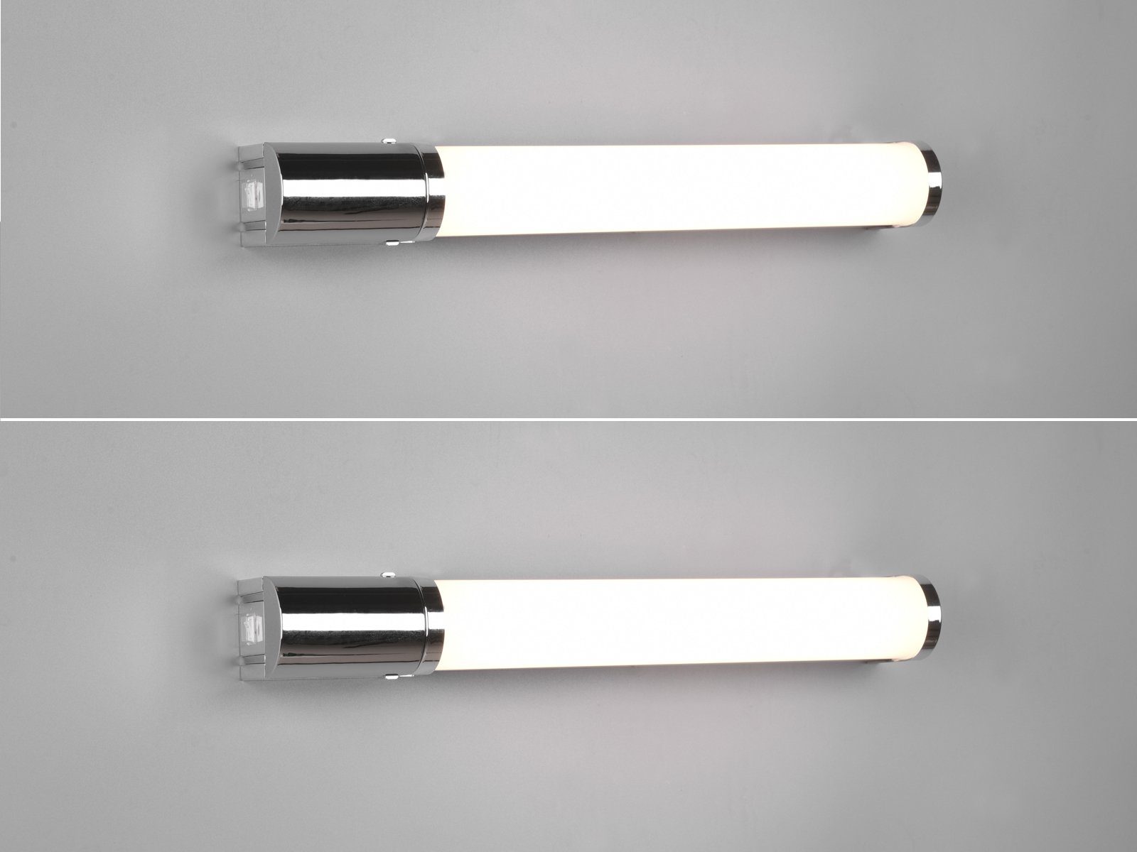 TRIO Leuchten Spiegelleuchte, LED fest integriert, Warmweiß, 2er Set LED Bad-lampe Gäste WC mit Steckdose & Schalter, Breite 41,5cm