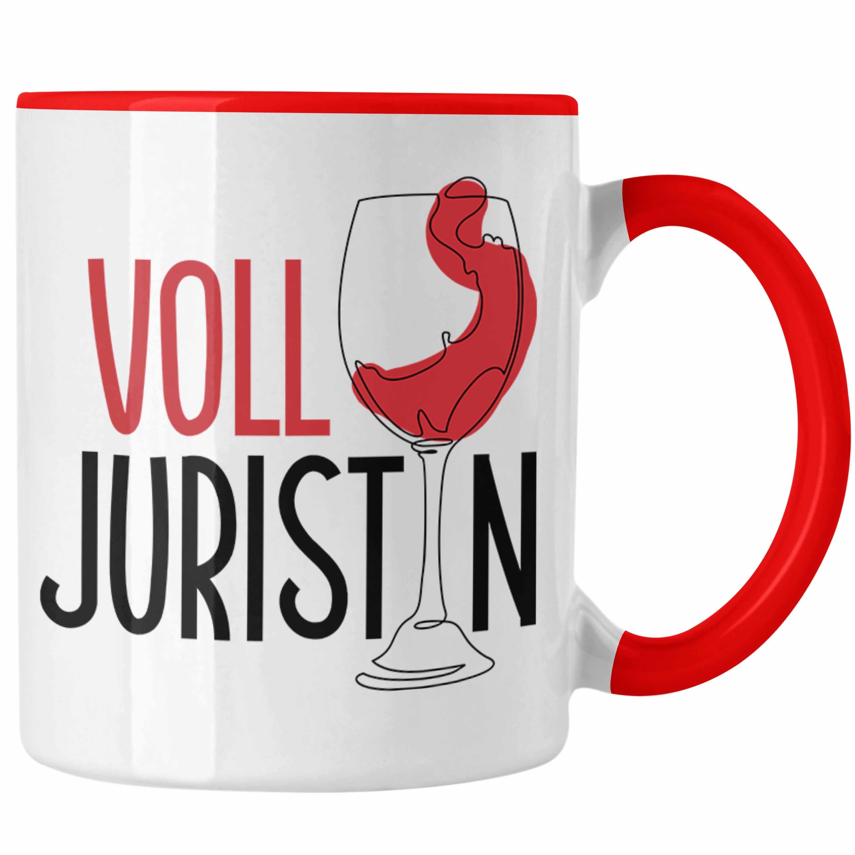 Volljuristin Lustiger Rot Jura Tasse Geschenkidee Spruch Geschenk Ju Wein Trendation Tasse
