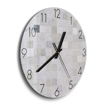 DEQORI Wanduhr 'Fliesenwand aus Keramik' (Glas Glasuhr modern Wand Uhr Design Küchenuhr)