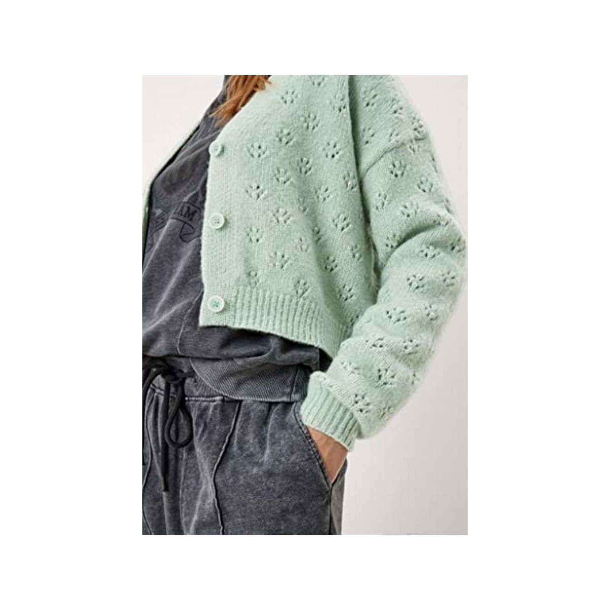 passform grün textil QS (1-tlg) Wollmantel