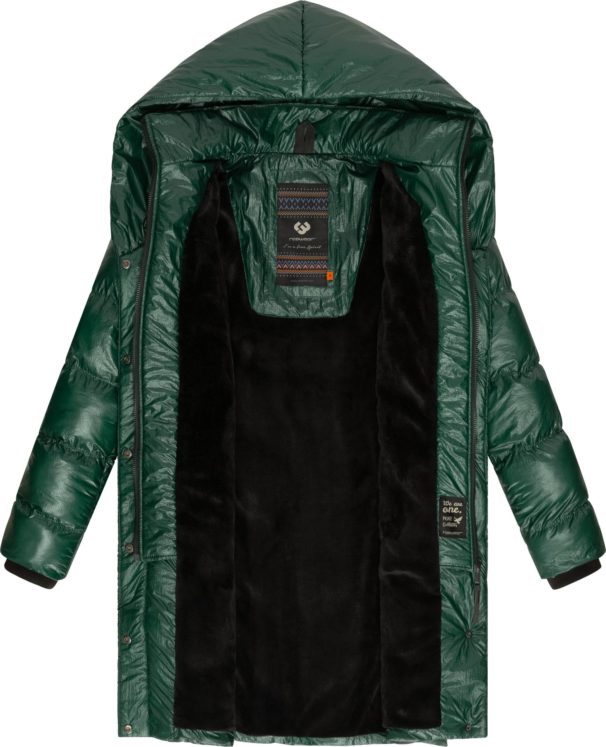 Ragwear Kurzmantel Natalka Bling Damen Wintermantel in schimmernder Optik