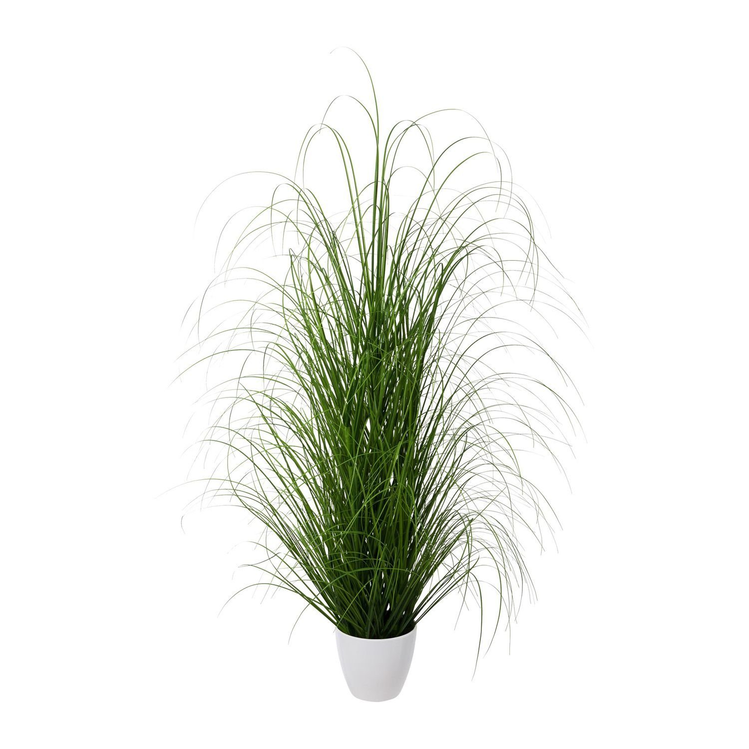 Kunstpflanze Künstlicher Grasbusch im weißen Kunststofftopf 120 cm