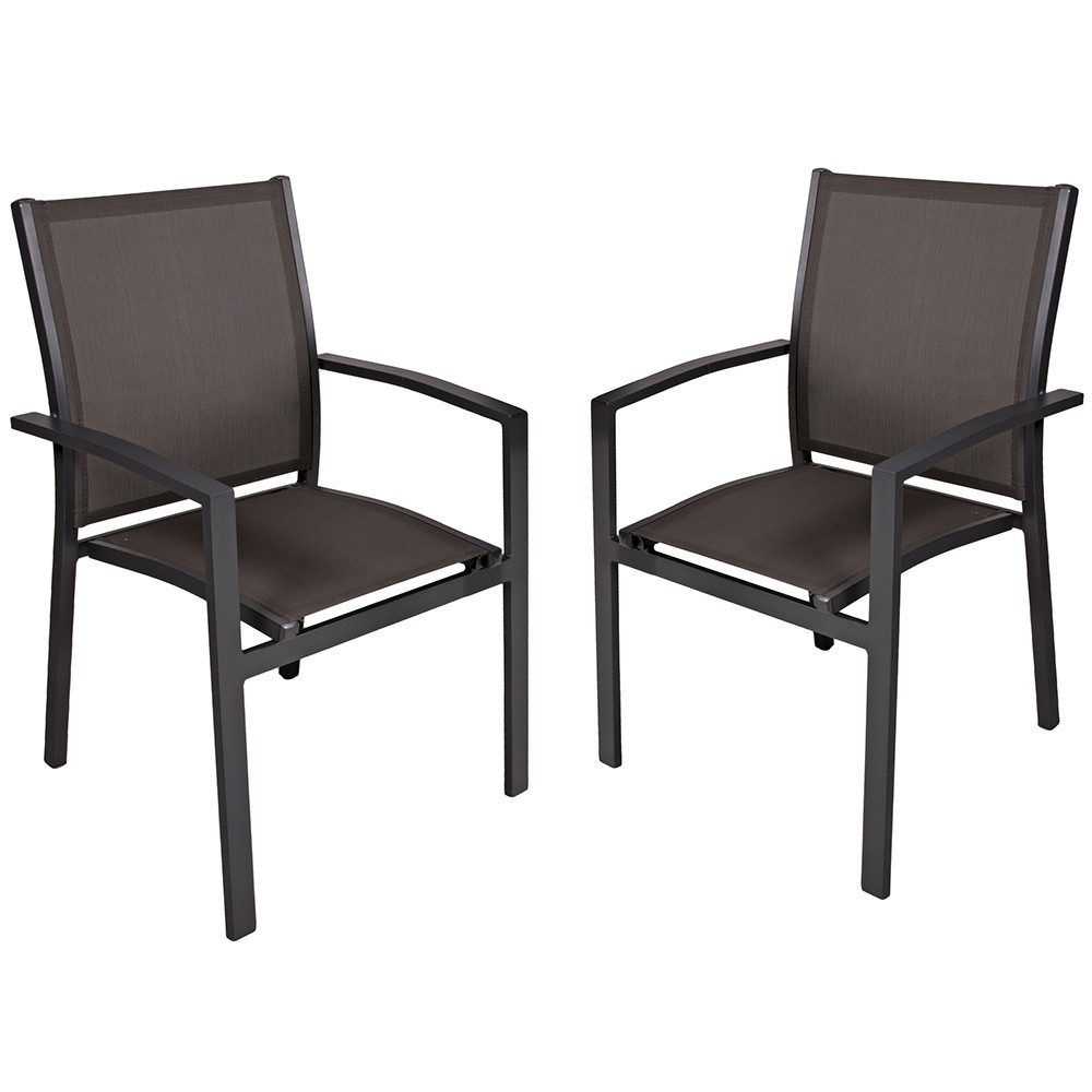 Lomadox Gartenstuhl MAINAU-120, in anthrazit mit Stapelfunktion