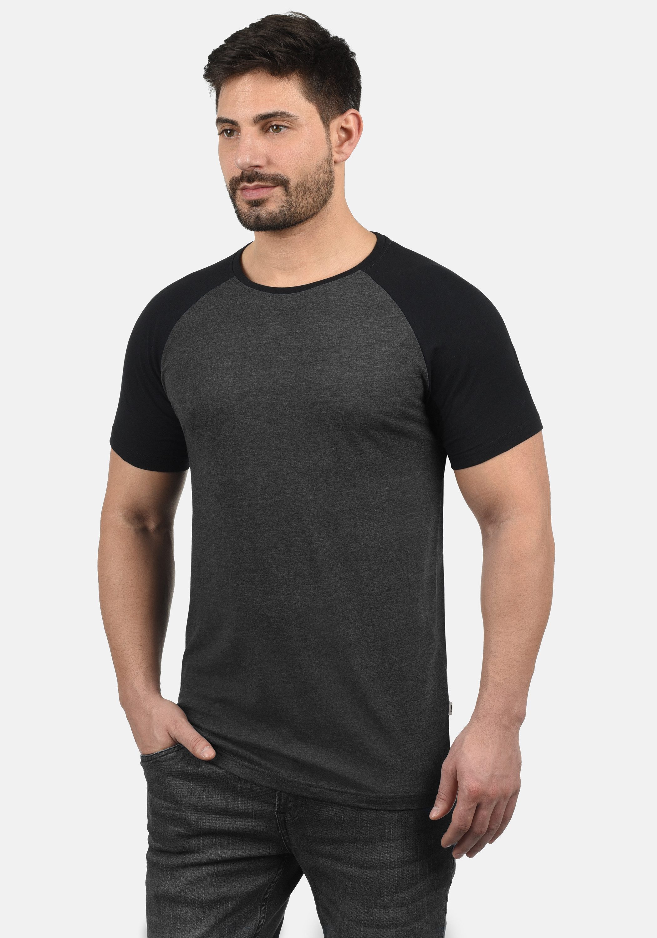 !Solid Rundhalsshirt SDBastian Kurzarmshirt im Baseball-Look günstig online kaufen