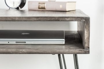 riess-ambiente Schreibtisch SCORPION 100cm grau, Arbeitszimmer · Massivholz · Metall · Retro · Home Office