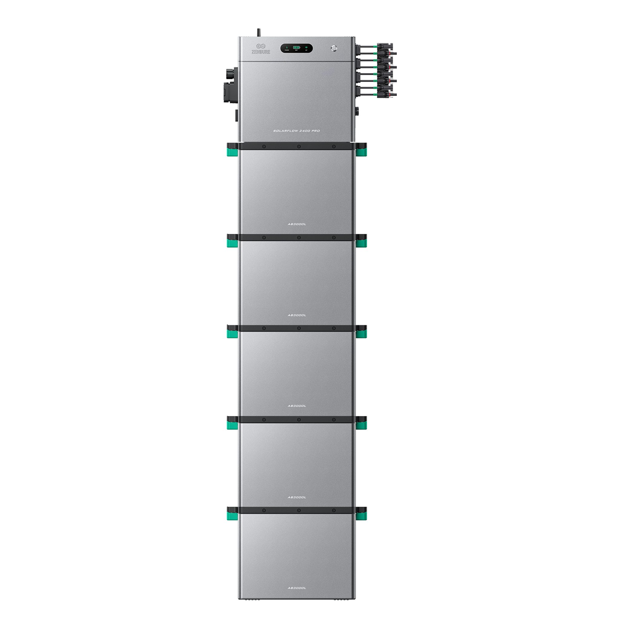 ZENDURE SuperCharged Balkonkraftwerk Zendure SolarFlow 2400 Pro mit 0/1/2/3/4/5 Zendure Batterie AB3000L, 800 W, (Set, 1× SolarFlow 2400 AC Pro mit 0/1/2/3/4/5× AB3000L Batterien), erweiterbar 2,88–16,8 kWh, IP65 Schutz, Plug and play
