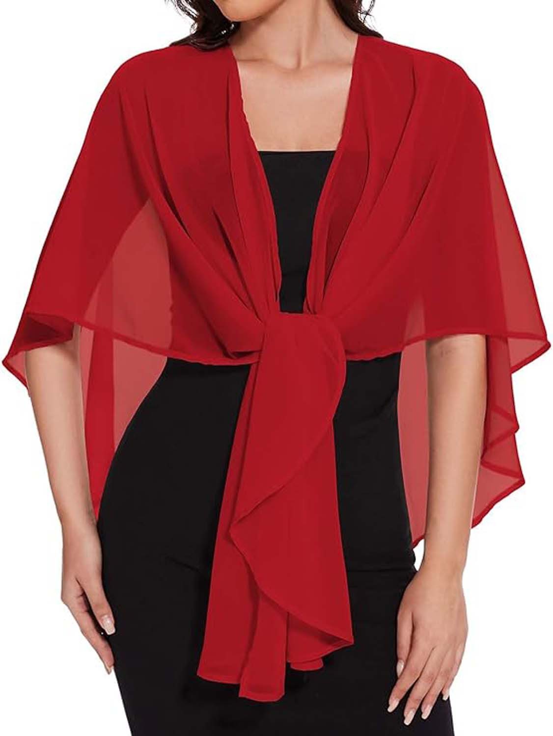 nsihing Modeschal Damen Chiffon Shrugs Schals und Wrap für Abendkleid Hochzeit Cover Up