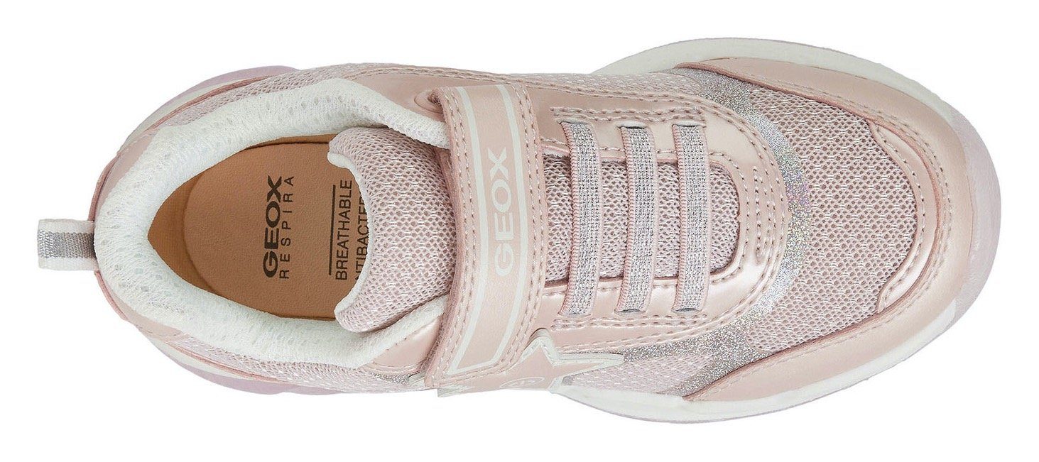 Geox J SPAZIALE GIRL Blinkschuh Sneaker blinkender rosa mit Laufsohle