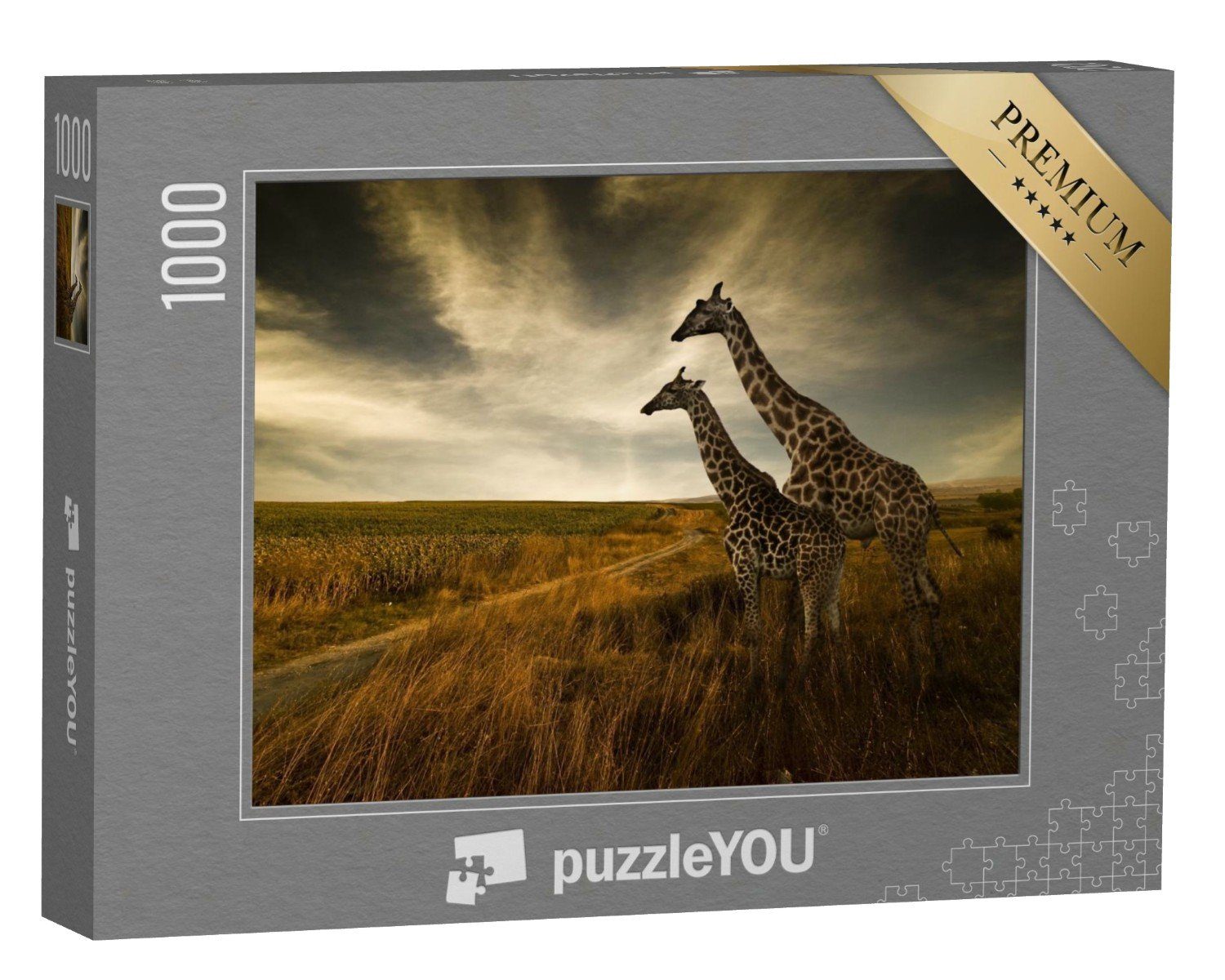 puzzleYOU Puzzle Landschaft mit Giraffen, 1000 Puzzleteile, puzzleYOU-Kollektionen Tiere