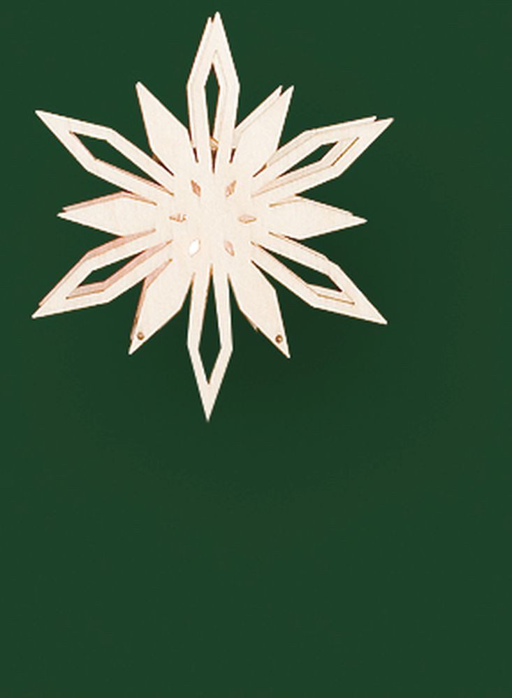 Saico GmbH Seiffen Schwibbogen-Fensterbank Beleuchtungszubehör Aufsteckstern mit 12 Ecken natur BxH 5,5x5,5cm