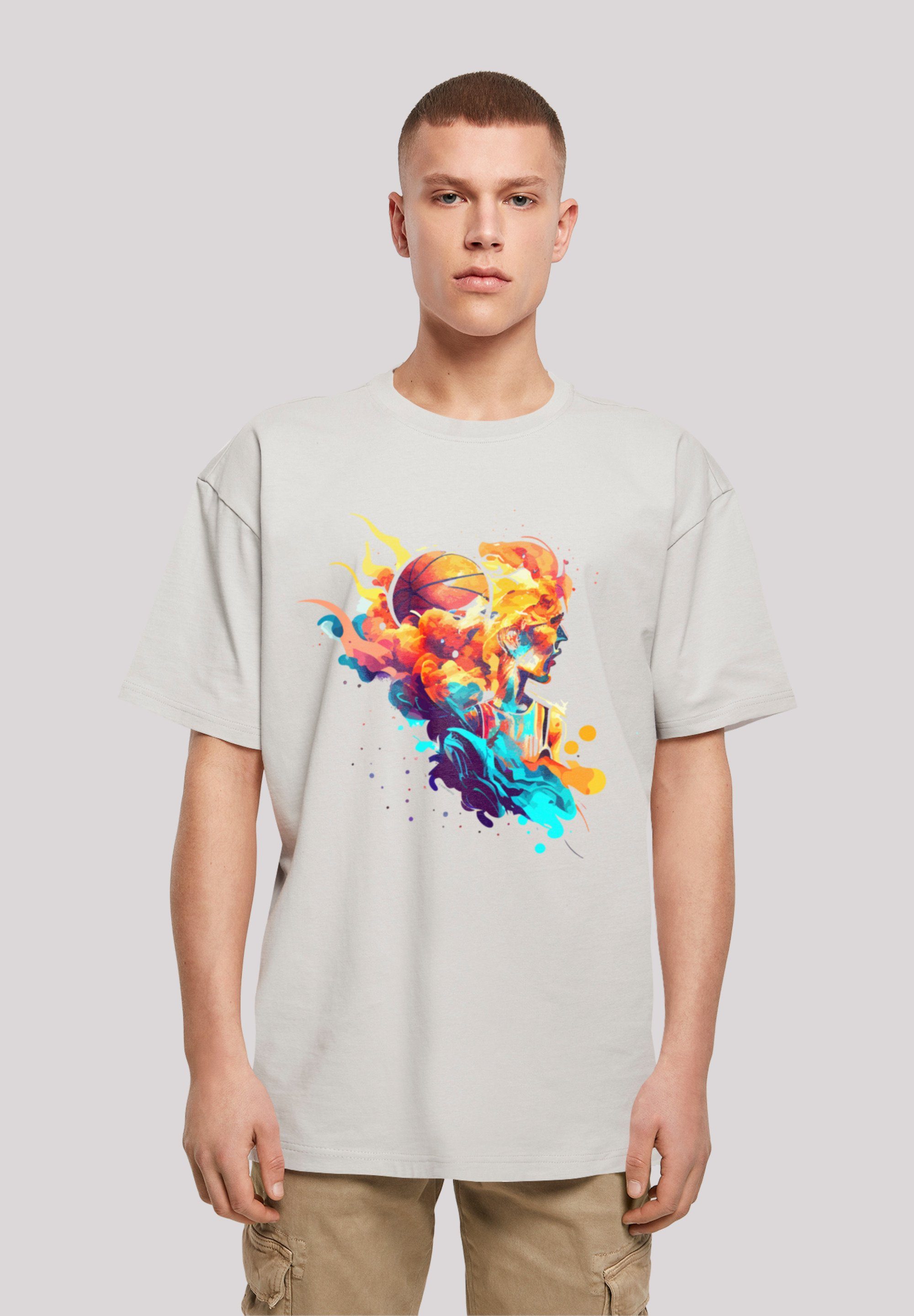 F4NT4STIC T-Shirt Basketball Sport Player OVERSIZE TEE Print lightasphalt