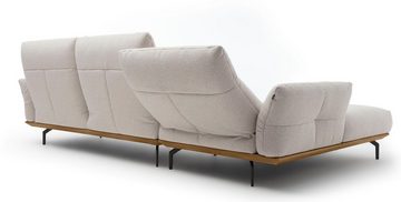 hülsta sofa Ecksofa hs.460, Sockel in Nussbaum, Winkelfüße in Umbragrau, Breite 318 cm