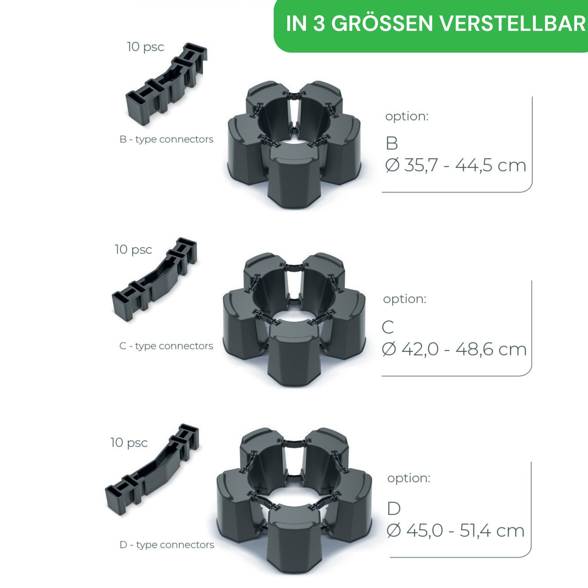 YourCasa Regentonne Standfuss Sockel für Regentonnen - Podest Regenfass - Ständer Modular