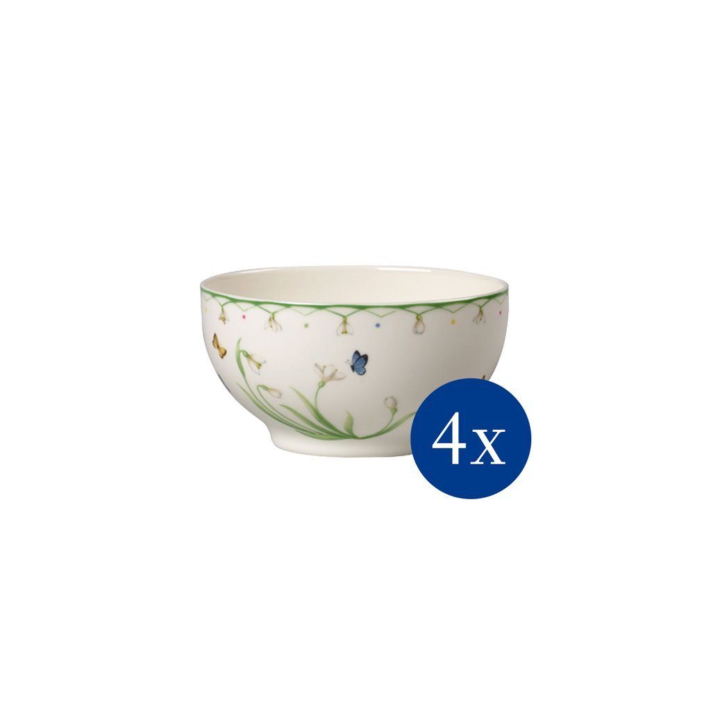 Villeroy & Boch Geschirr-Set Colourful Spring Schüssel, 750 ml, 4 Stück (4-tlg), 4 Personen, Porzellan