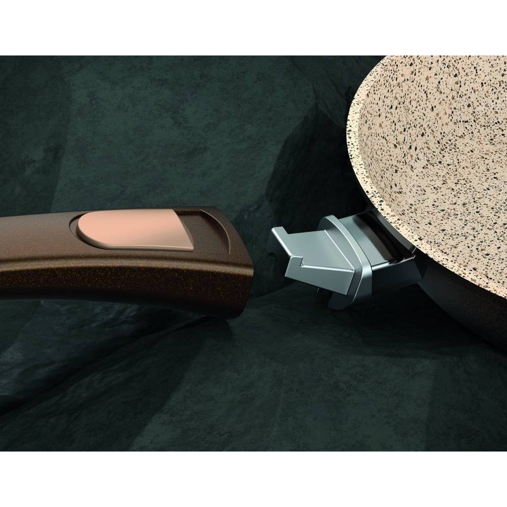 Genius Bratpfanne Genius Cerafit Granit Pfanne Ø28 mit Glasdeckel Keramikpfanne, Edelstahl; Keramik (Set bestehend aus 1 Bratpfanne mit Glasdeckel)