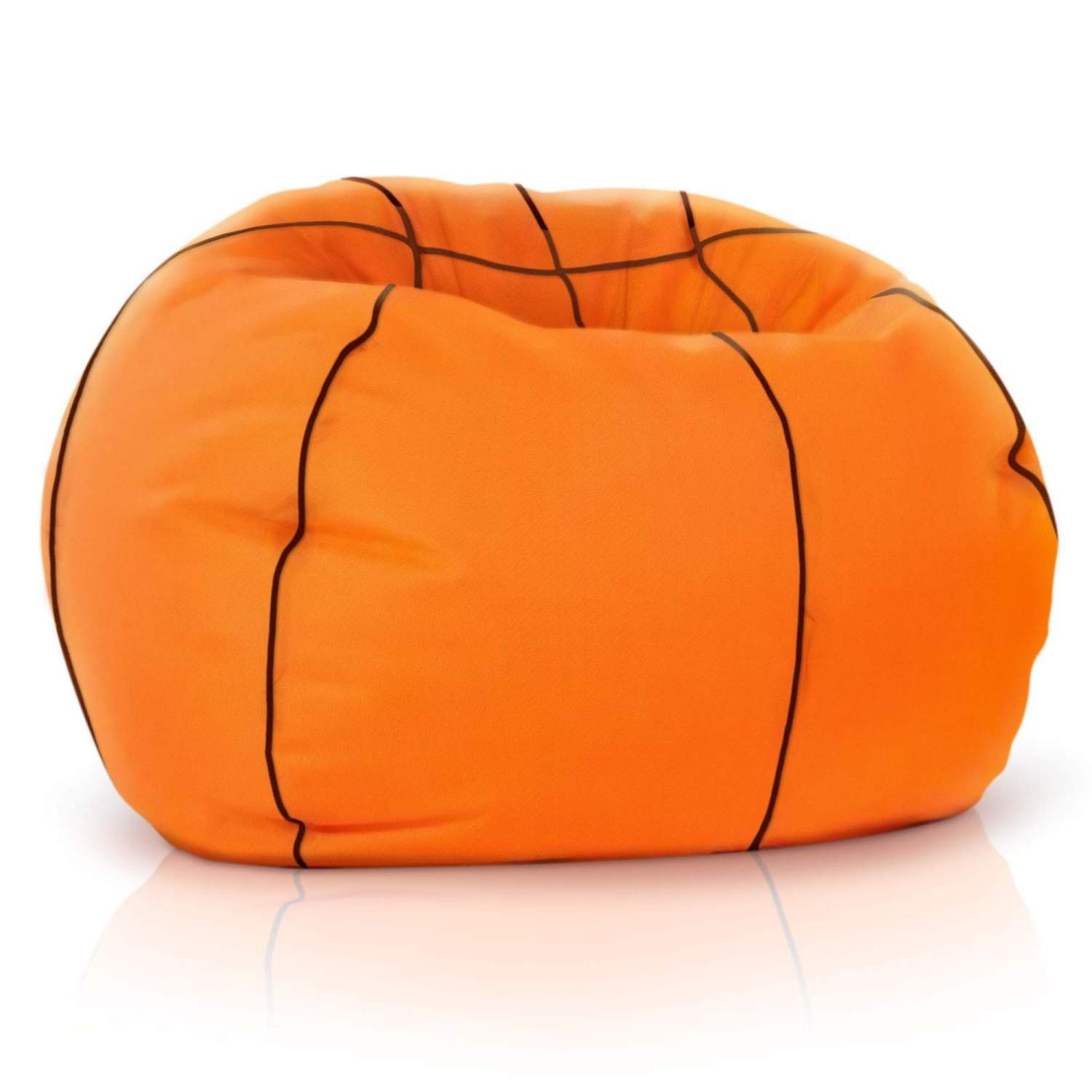 Green Bean Sitzsack Sport, Basketball Fußball oder American Football Sitzsack fertig befüllt mit EPS Perlen - Kinder & Erwachsene Bean Bag Riesensitzsack Liegekissen Lounge Chair Sitzkissen Waschbarer Bezug Gaming Sessel Orange